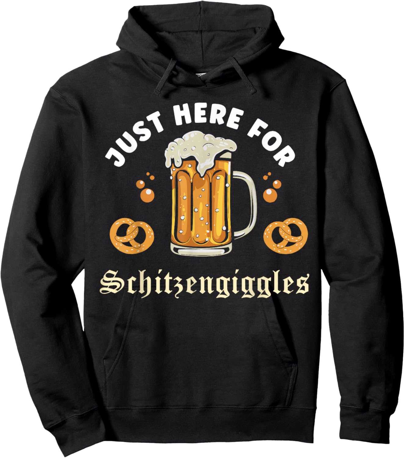 Oktoberfest Group Bachelor Party Here for Schitzengiggles Hoodie - Hoodie | Black
