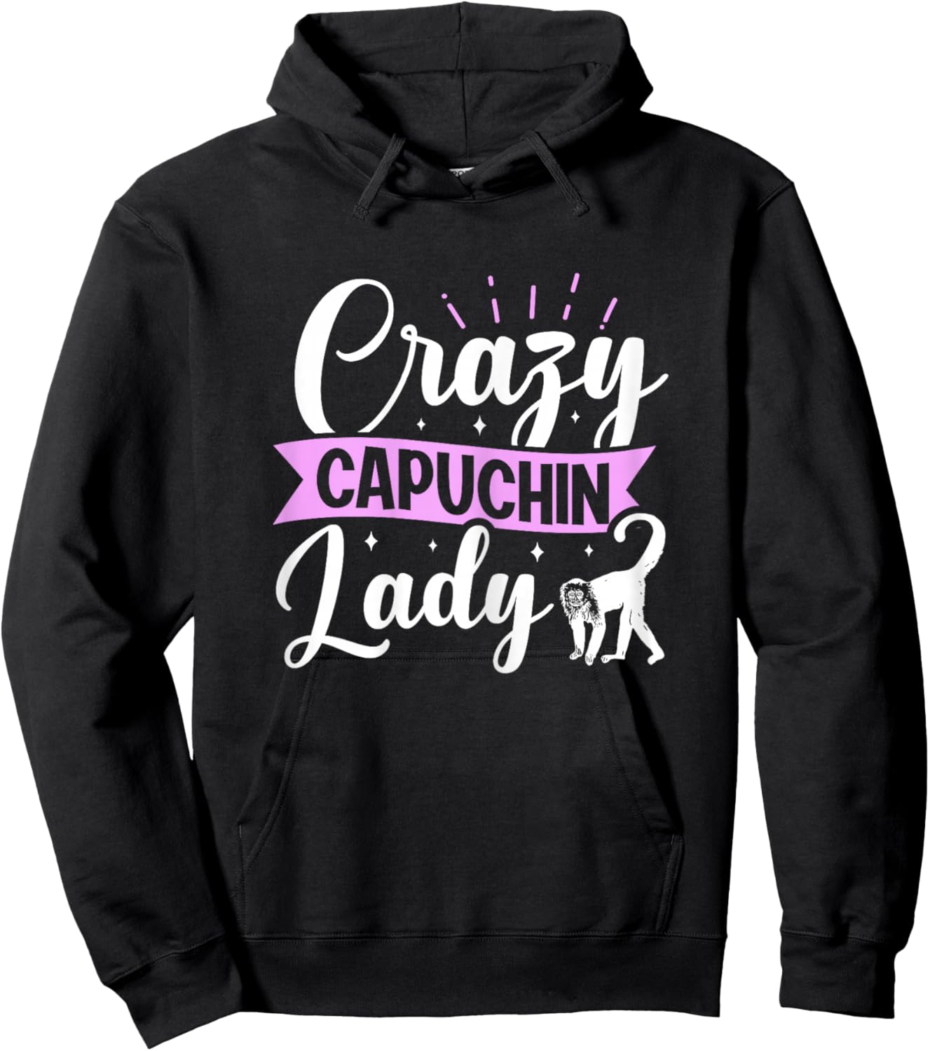 Crazy Capuchin Lady Design for a Capuchin Monkey fan Hoodie - Hoodie | Black