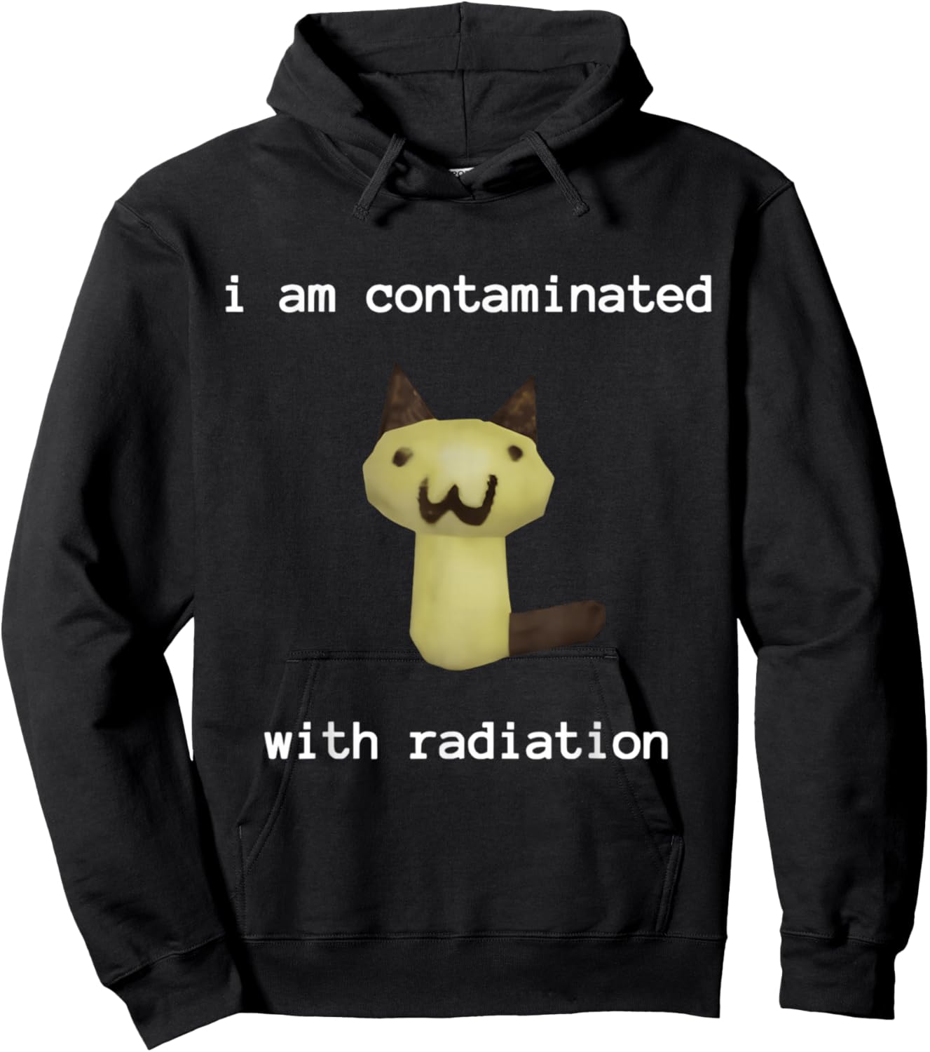 I Am Contaminated with Radiation FUNNY , Black, Small, Short Sleeve, Classic Fit, Polyester, Cartoon, Vintage, Unique Humorous Theme, Festive Design Hoodie - Hoodie | Black