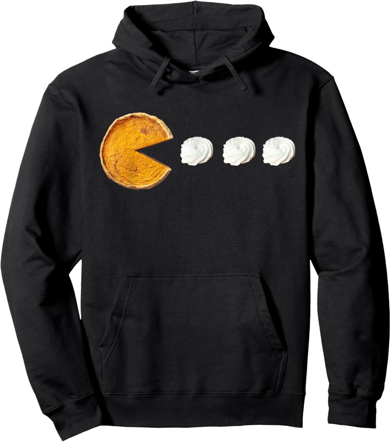 Pumpkin Pie Eating Cream Thanksgiving Funny Gamer Boys Teens Hoodie - Hoodie | Black