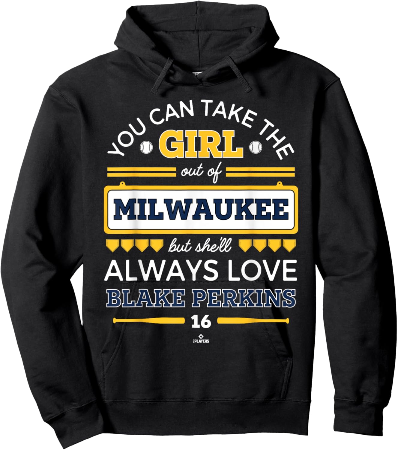 She'll Always Love Blake Perkins Milwaukee Baseball MLBPA Hoodie - Hoodie | Black