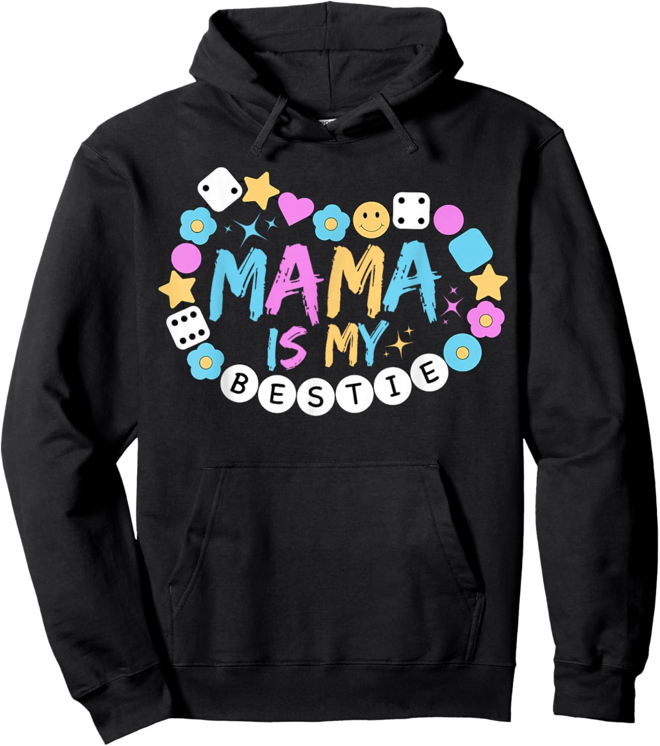 Mama is My Bestie Funny BFF Mom Mommy Mother Best Friend Hoodie - Hoodie | Black