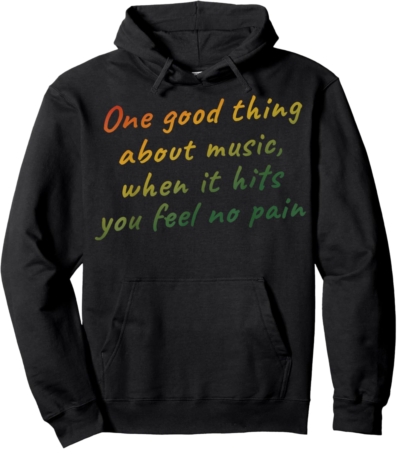 Music Lovers - One Good Thing About Music, When It Hits You Feel No Pain -Adults - Black - Small - Short Sleeve Hoodie - Hoodie | Black