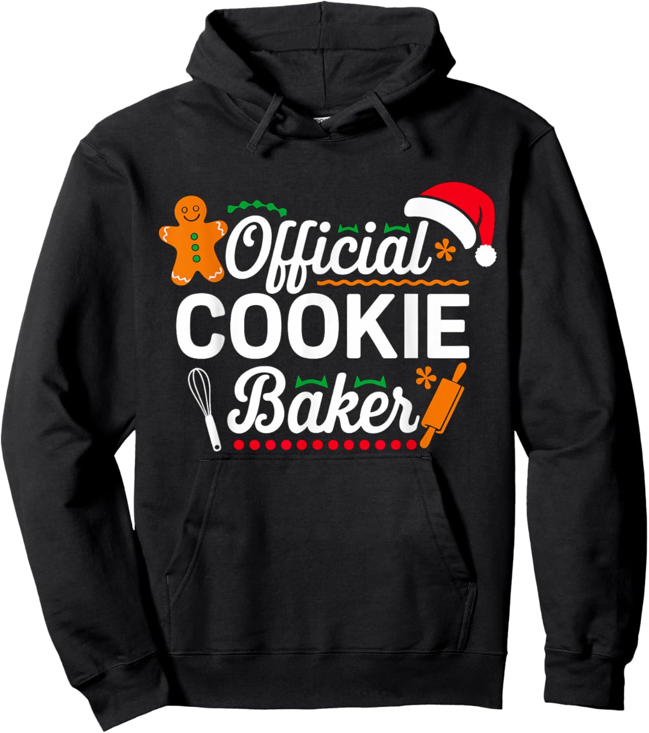 Official Cookie Baker Christmas Costume Mom Xmas Hoodie - Hoodie | Black