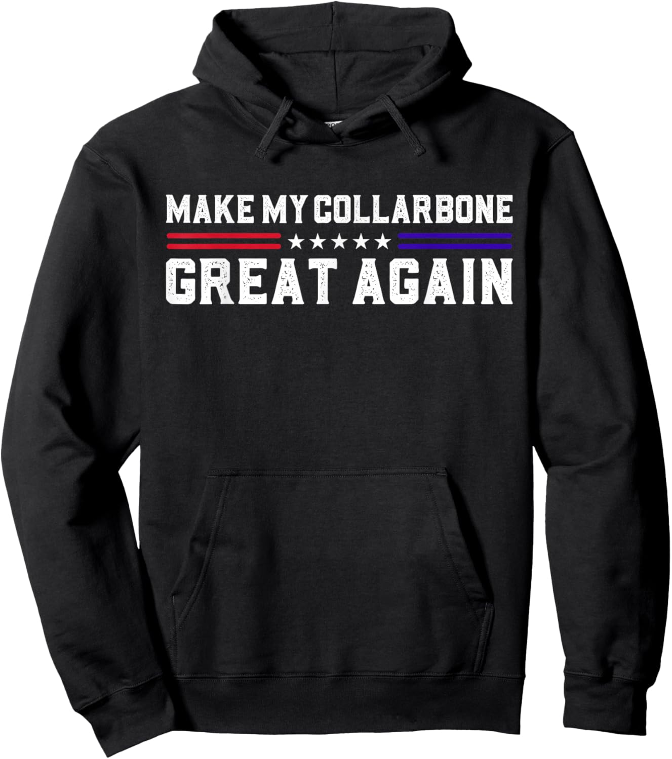 Get Well for Broken Shoulder Surgery Joke Make My Collarbone Great Again Funny Collarbone Surgery - -Adults, Black, Small, Short Sleeve Hoodie - Hoodie | Black