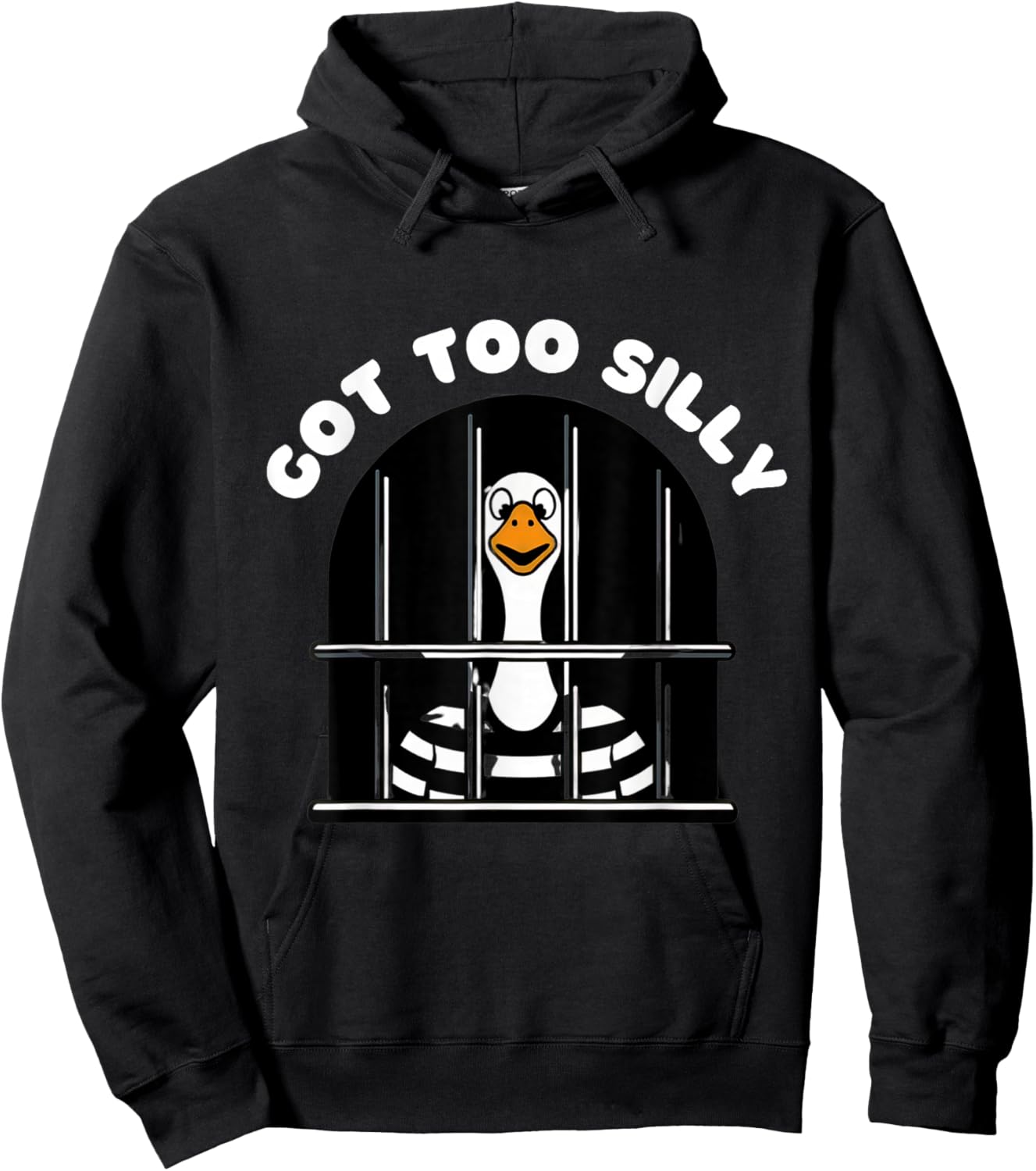 Funny silly goose got too silly goose in jail : net trapped Hoodie - Hoodie | Black