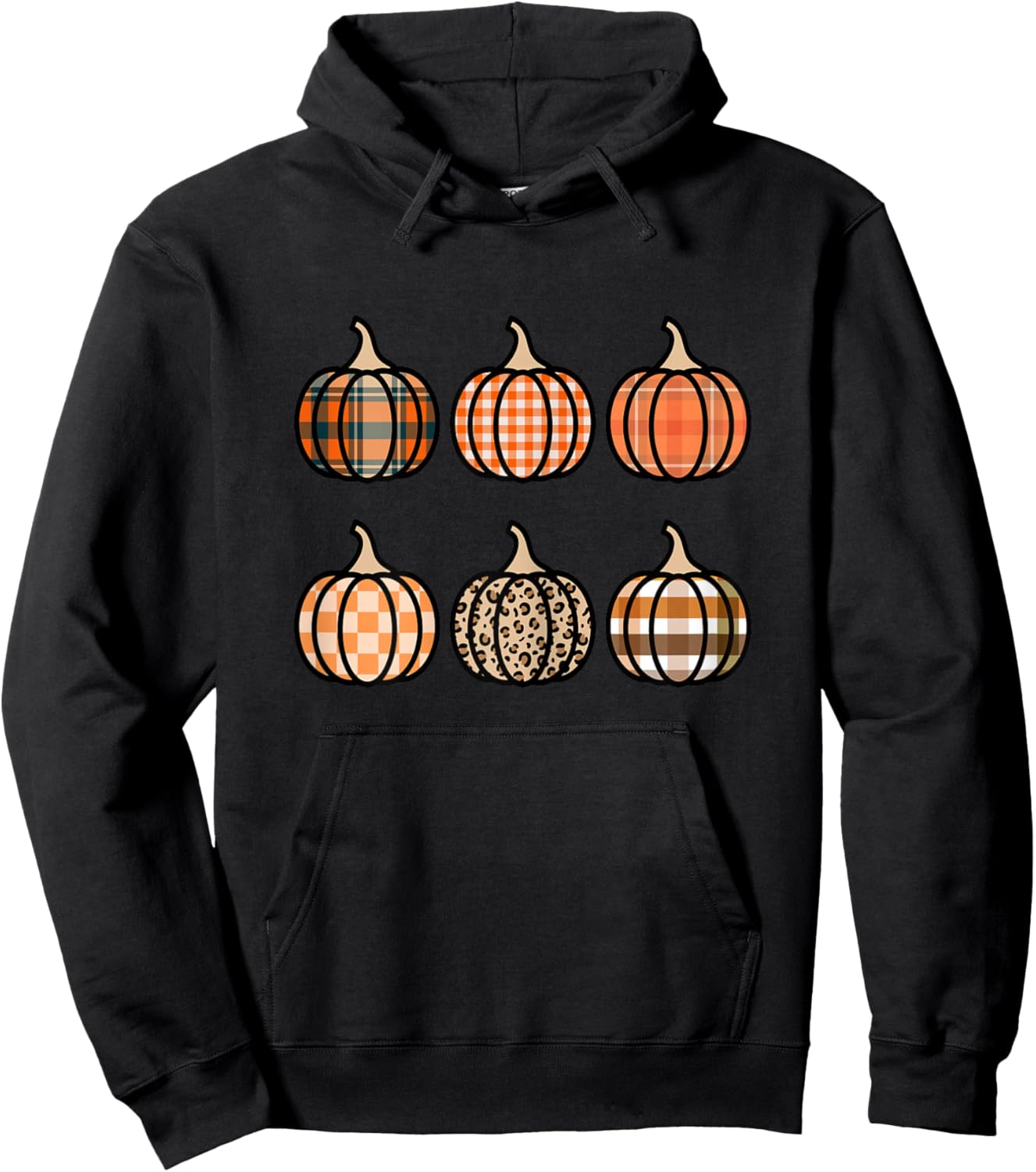 Plaid Pumpkin for Girls Fall 10-12 Teens Pumpkin Patch Hoodie - Hoodie | Black