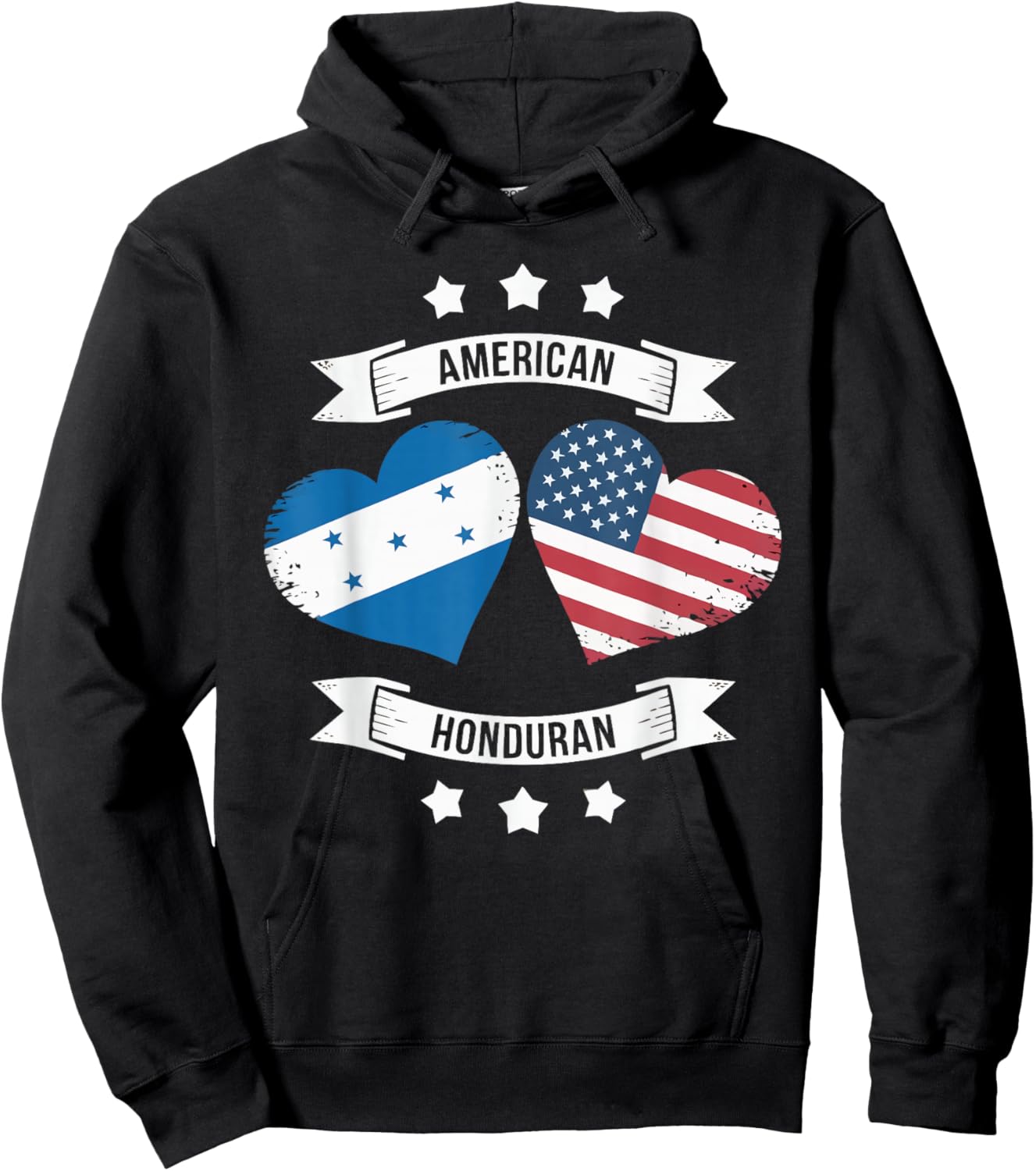 Half American Half Honduran USA Flag Honduras America Hoodie - Hoodie | Black