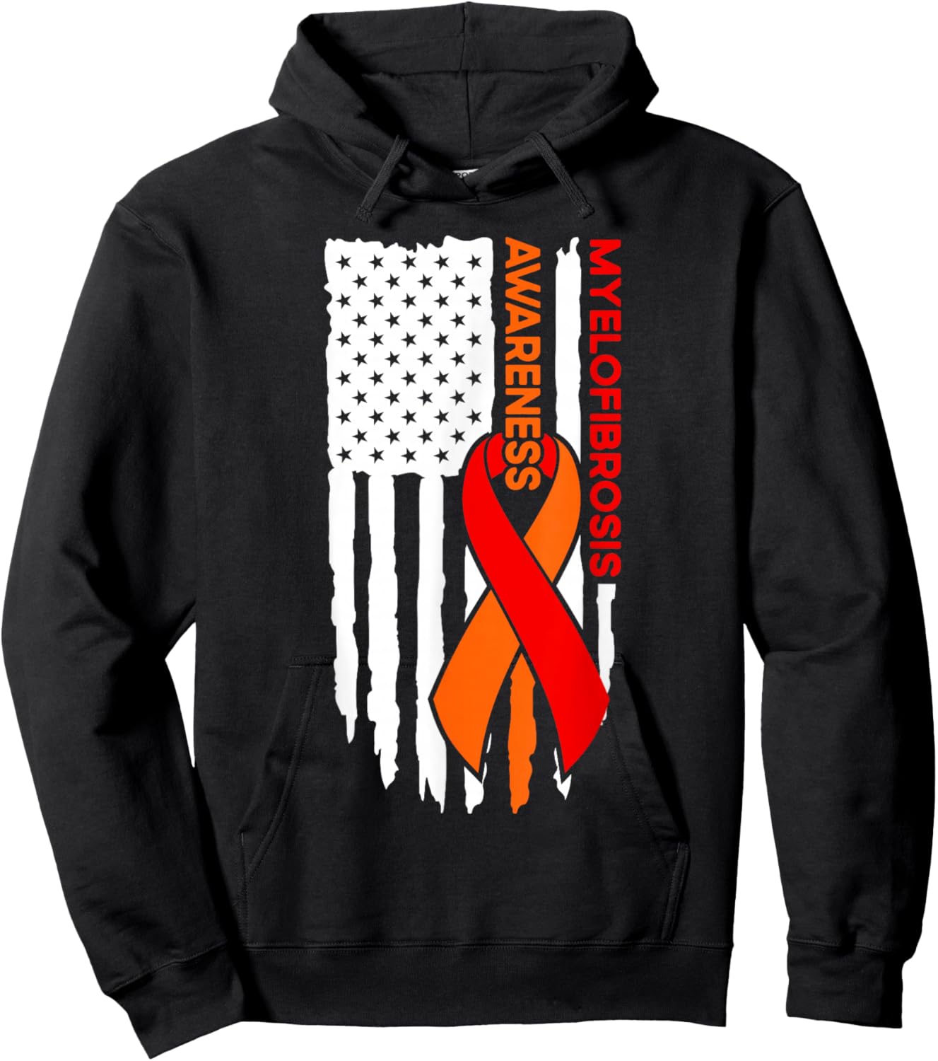 Myelofibrosis Awareness Flag Myelofibrosis Hoodie - Hoodie | Black