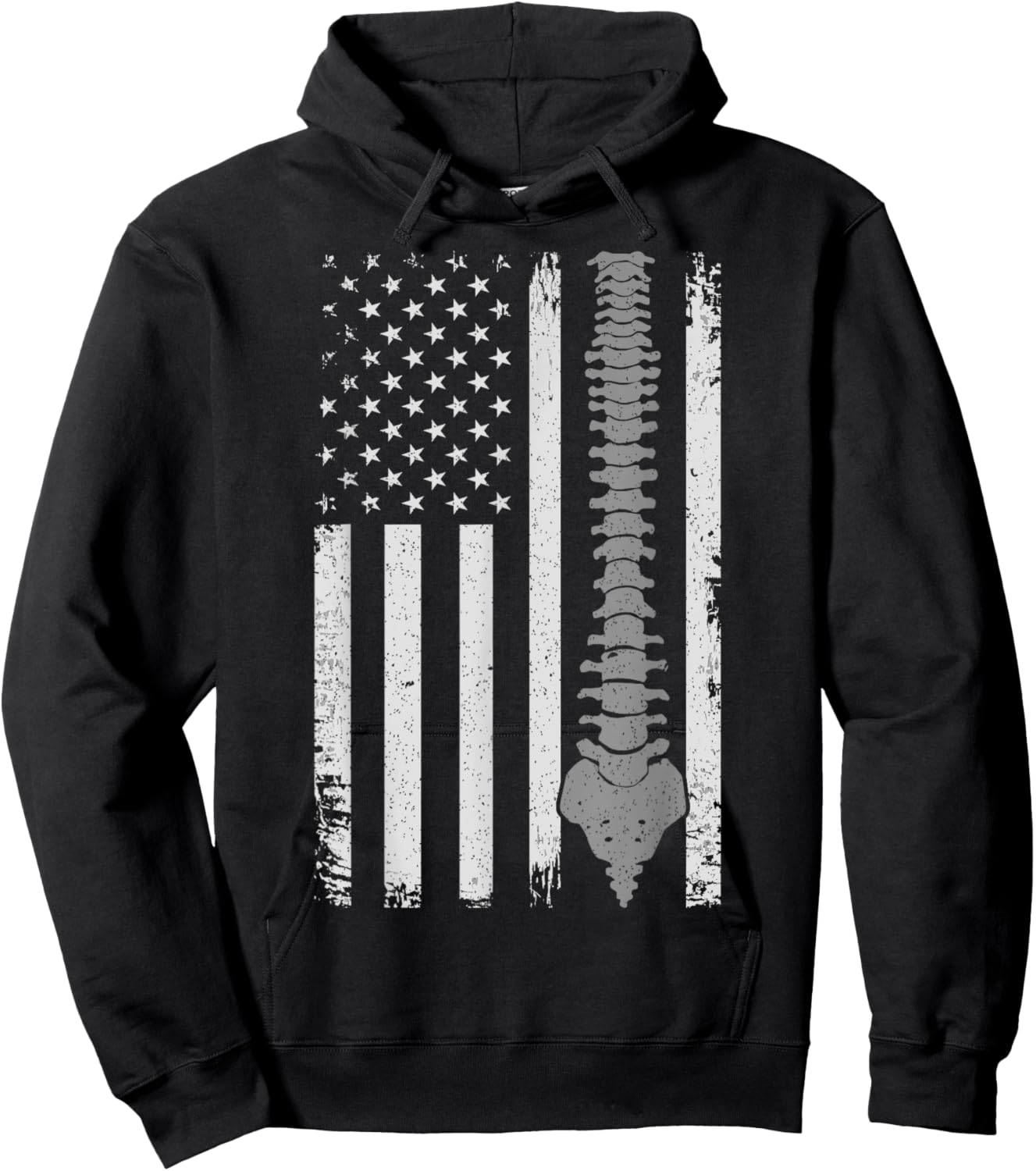 Patriotic USA Flag Chiropractic Gifts Chiropractor Hoodie - Hoodie | Black