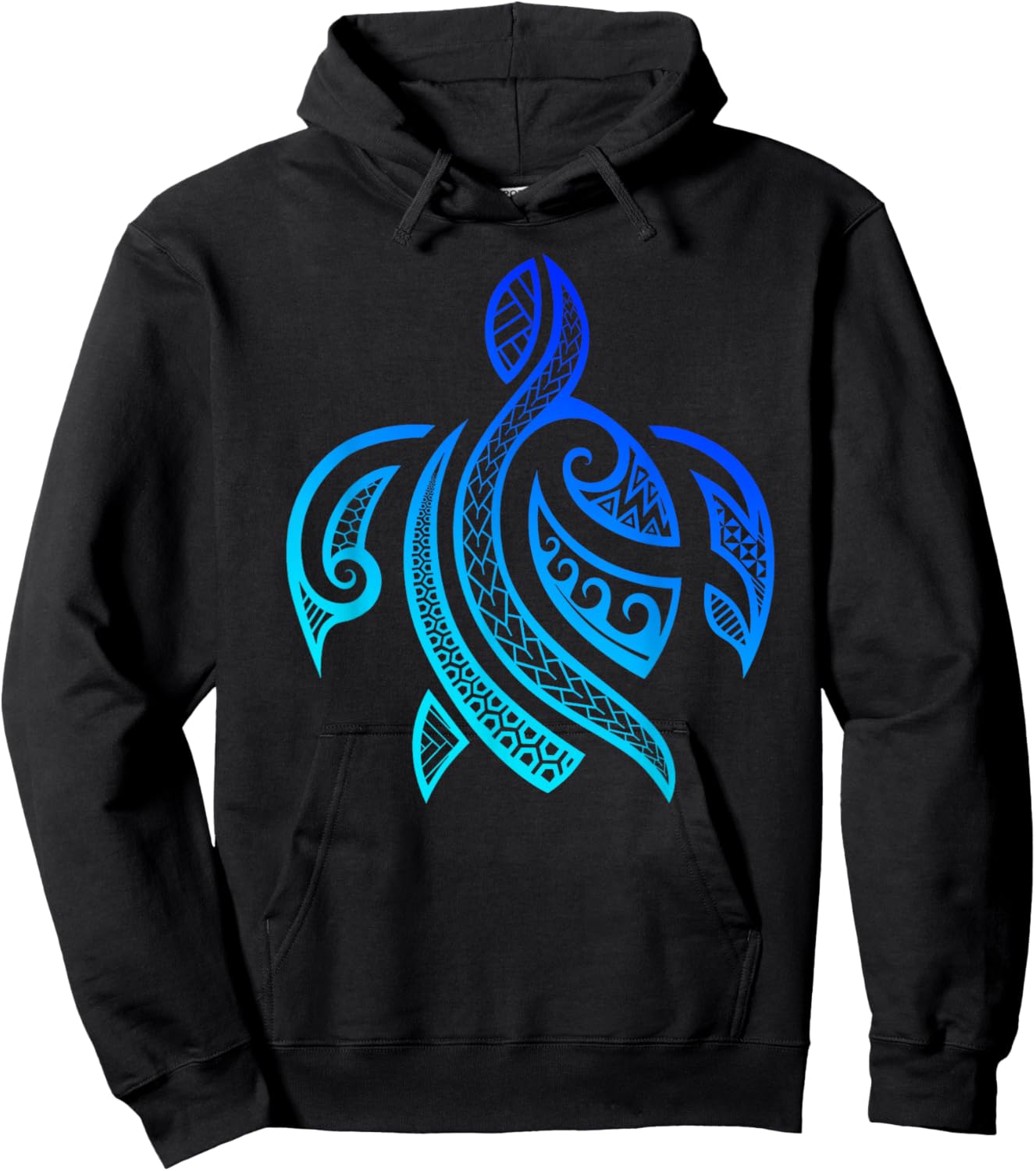 Tribal Hawaiian Maori Art Sea Turtle Hawaiian Tribal Hoodie - Hoodie | Black