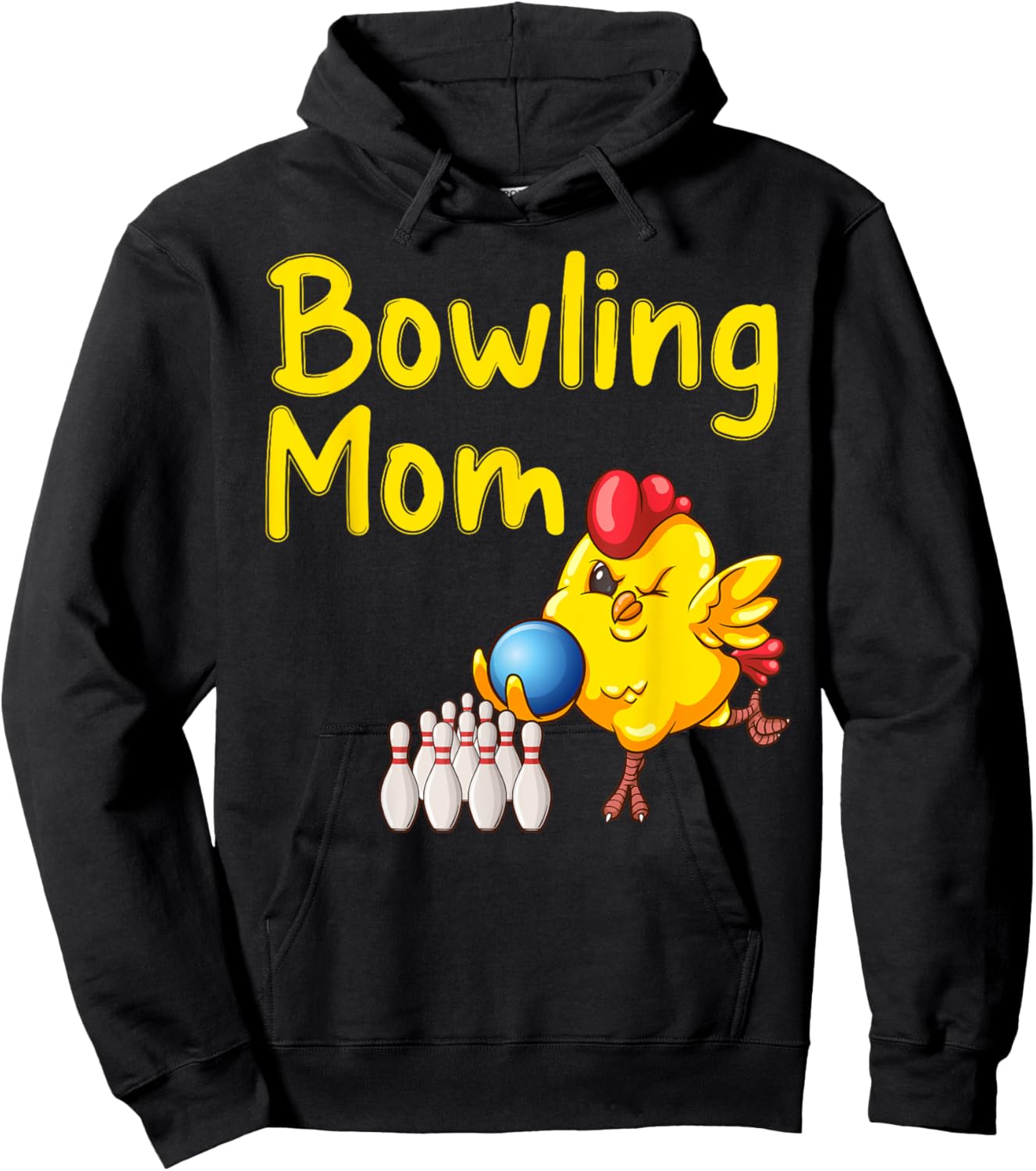 Cute Bowling Mom Funny Bowler Bowl Game Enthusiast Women Hoodie - Hoodie | Black