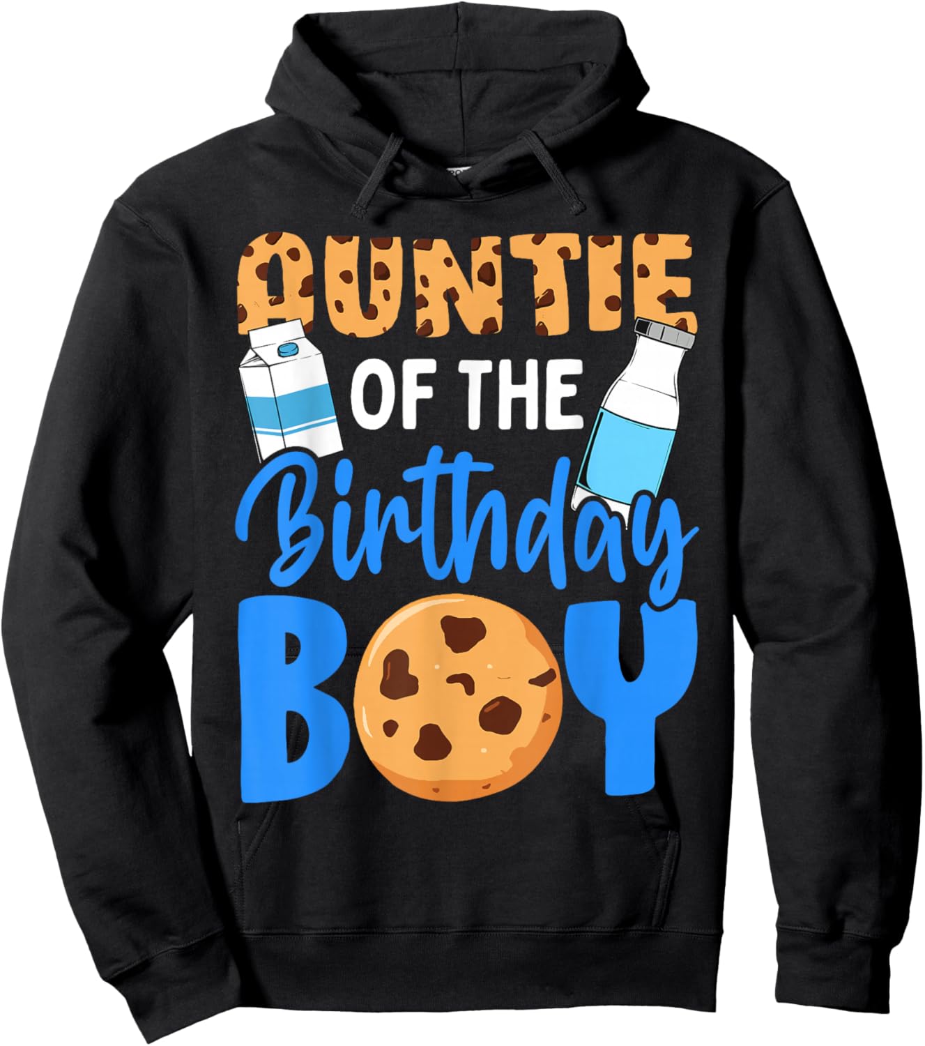Auntie of the birthday boy Milk and Cookies 1st birthday Hoodie - Hoodie | Black
