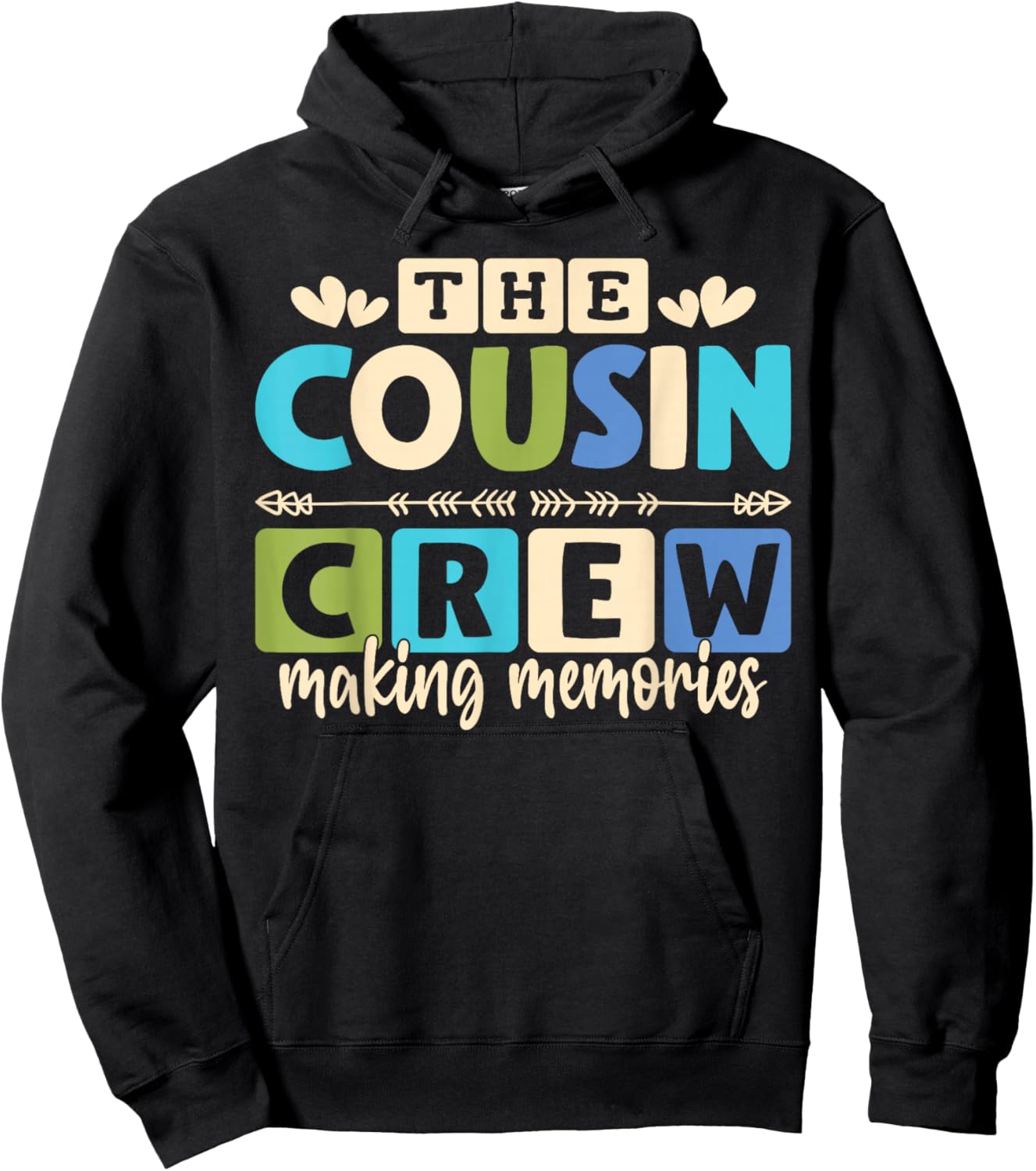 Cousin Crew 2025 Making Memories Family Vacation Camp Kids Hoodie - Hoodie | Black
