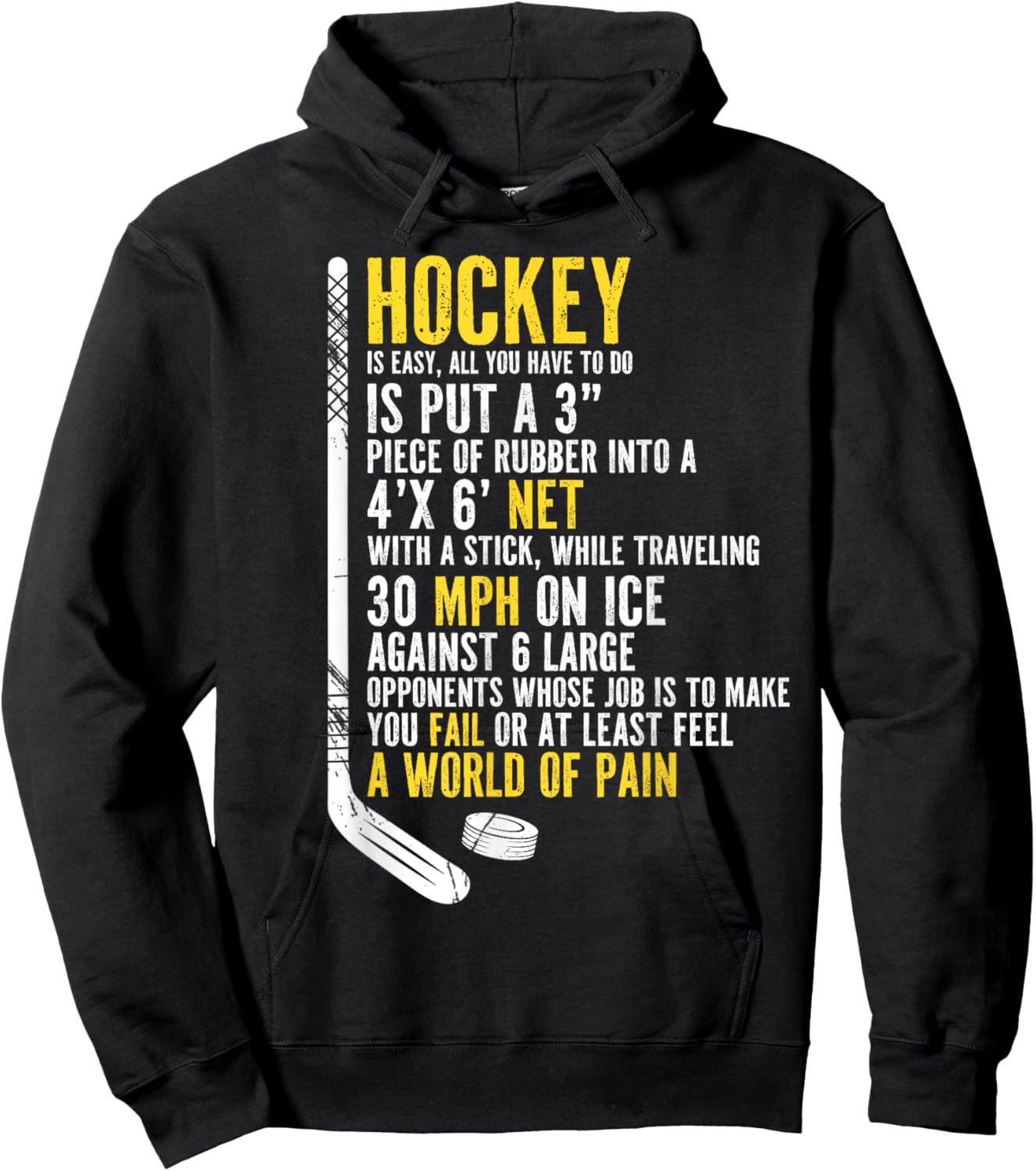 Funny Hockey Player Hockey Fan Saying Hockey Is Easy Hoodie - Hoodie | Black
