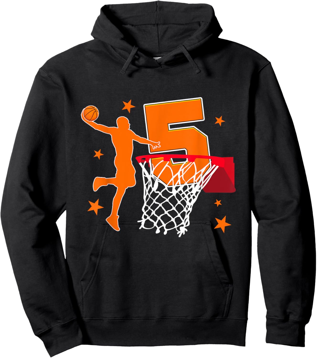 5th Birthday Basketball Player Theme 5 Year Old Party Hoodie - Hoodie | Black