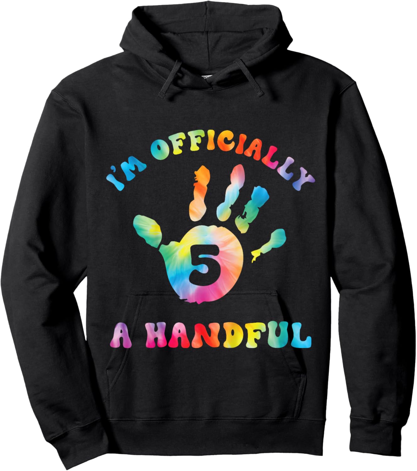 Retro I'm Officially Handful 5th Birthday Boy Girl Turning 5 Hoodie - Hoodie | Black