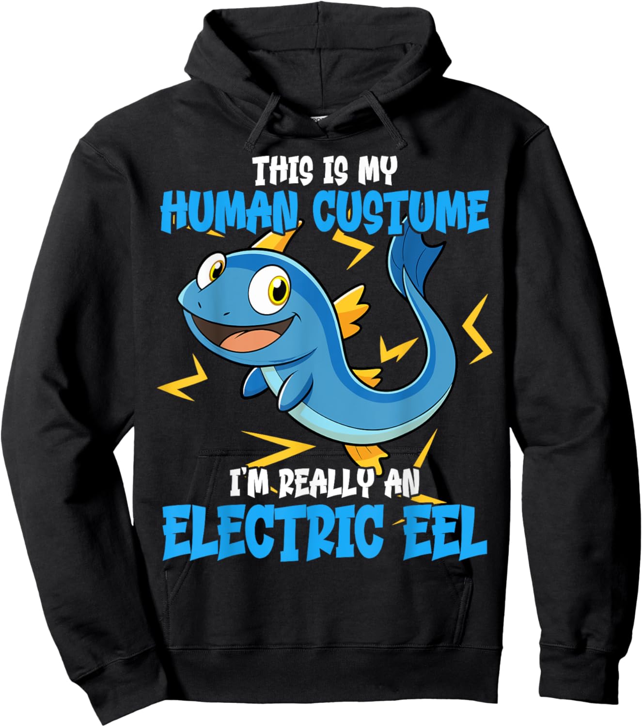 Funny Electric Eel Costume Design Animal Lovers Electric Eel Hoodie - Hoodie | Black