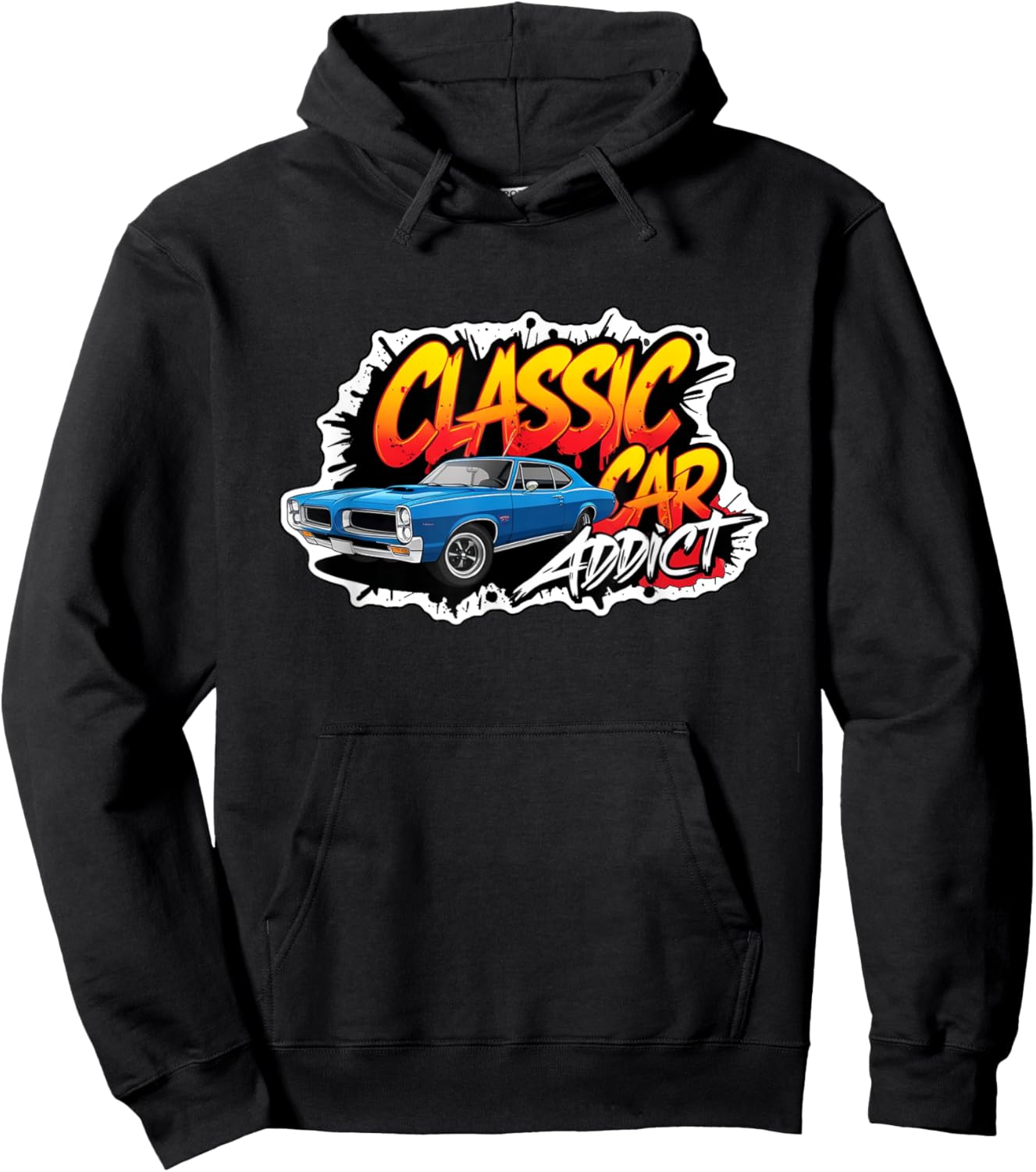 1969 69 GTO Classic Car American Muscle Racing Addict 1320 Hoodie - Hoodie | Black