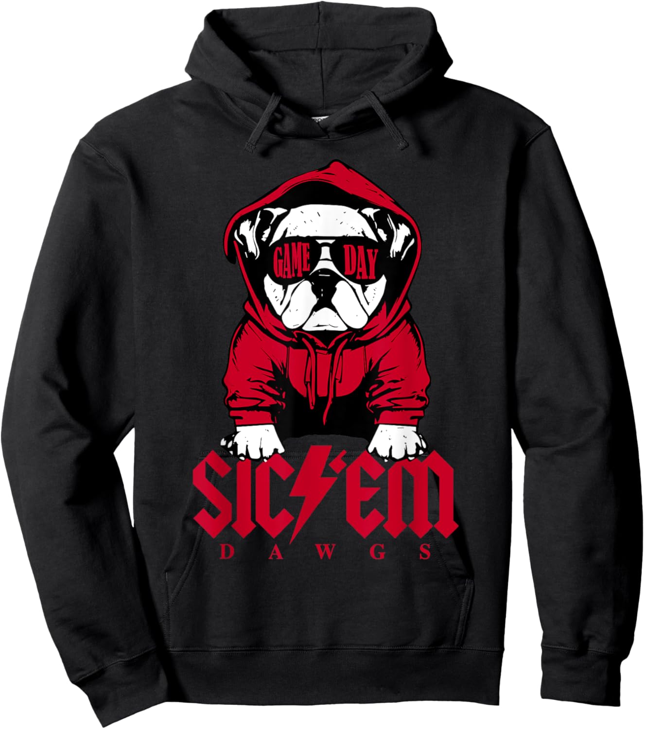Funny Sic Em Dogs School Spirit Women Kids Hoodie - Hoodie | Black