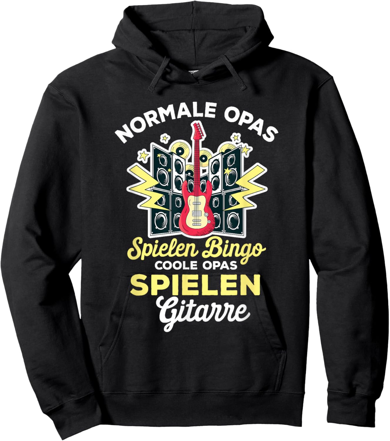 Normal Grandpas Playing Bingo Cool Grandpa Playing Guitar Hoodie - Hoodie | Black