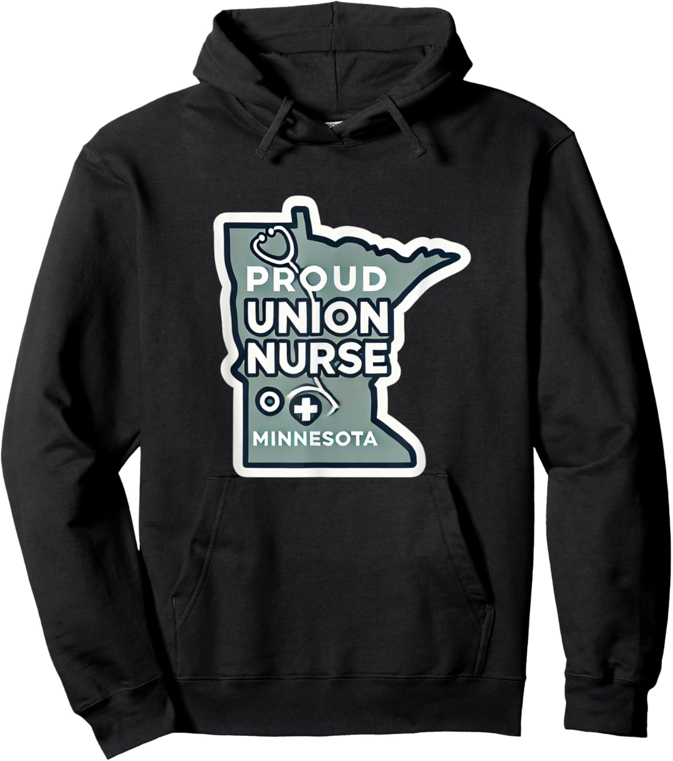 Minnesota Union Nurse | Funny Healthcare Apparel Hoodie - Hoodie | Black