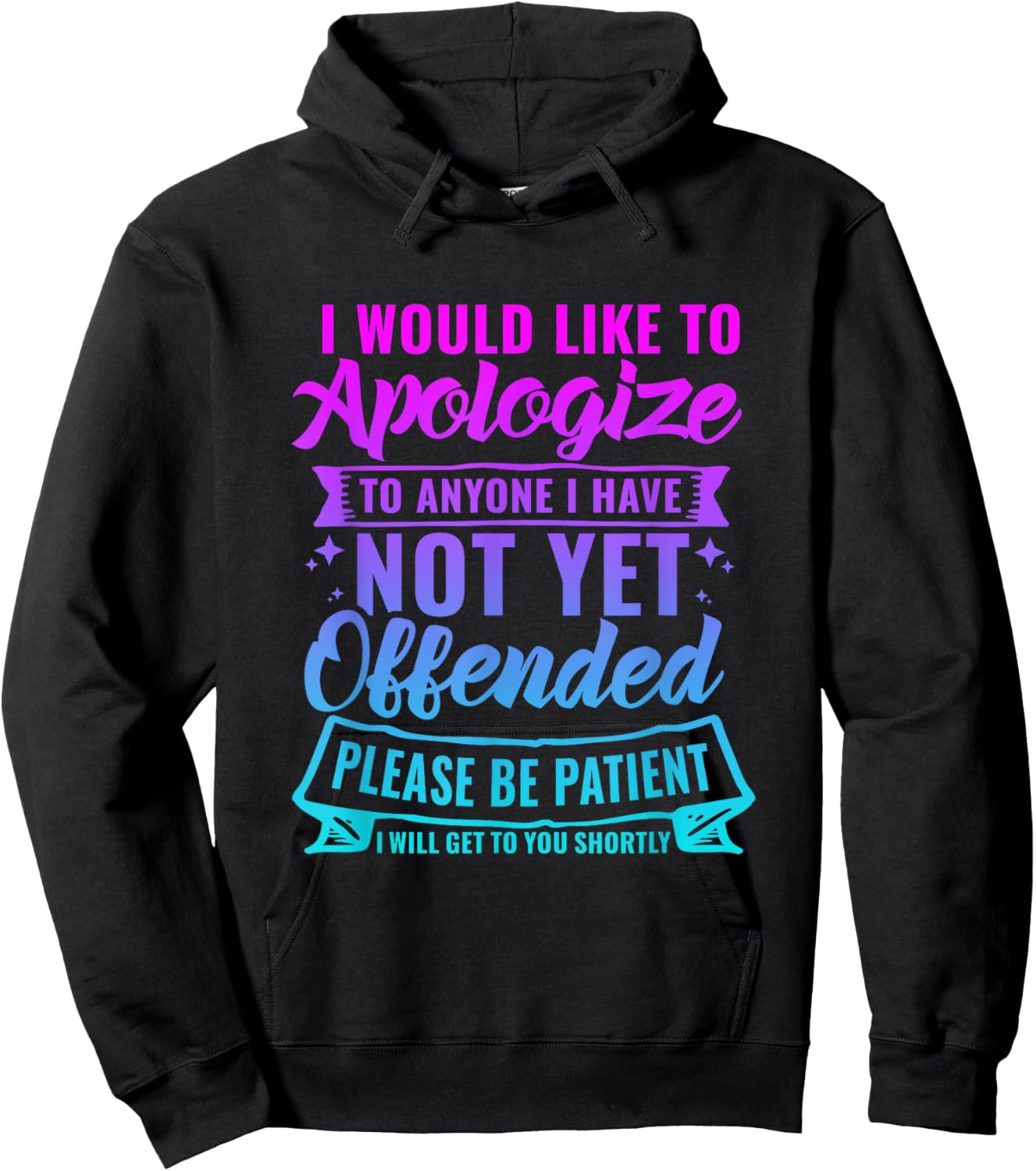 Funny I Would Like to Apologize to Anyone -Adults Black Small Short Sleeve Hoodie - Hoodie | Black