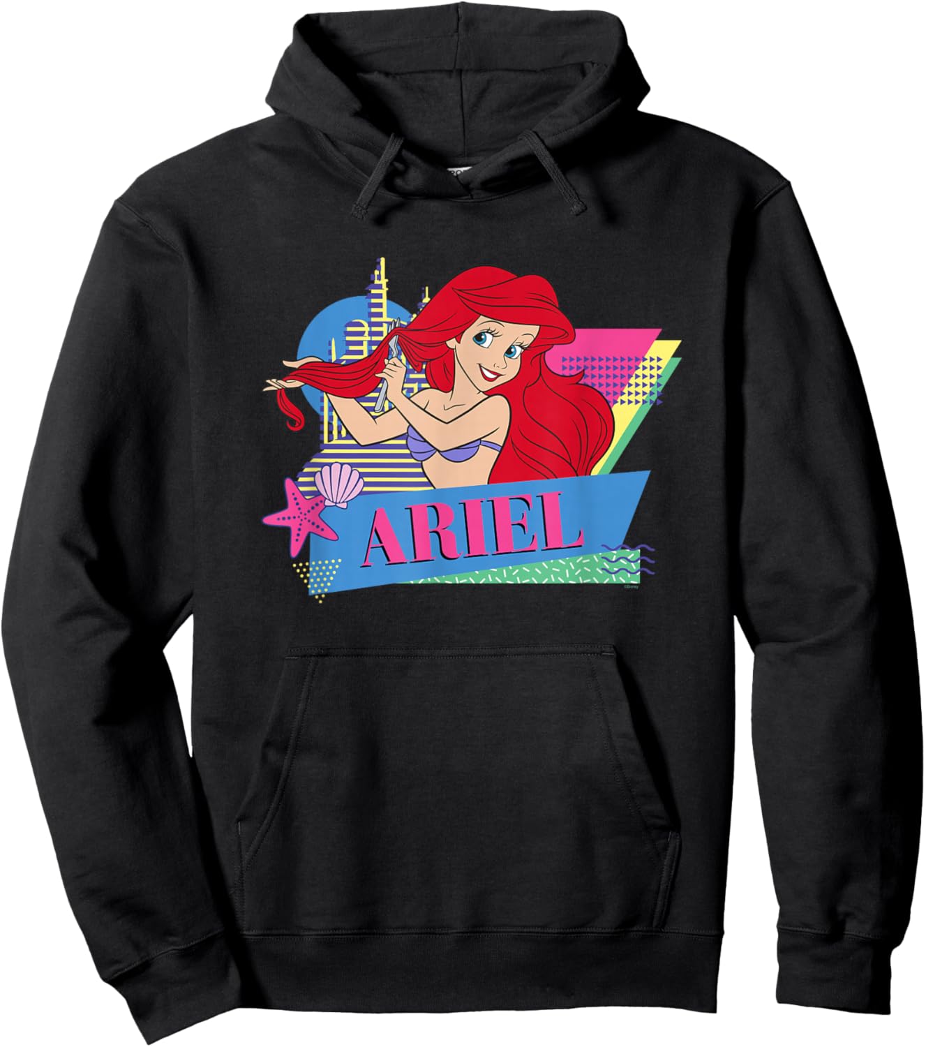Disney The Little Mermaid Retro Couples Matching Ariel Hoodie - Hoodie | Black