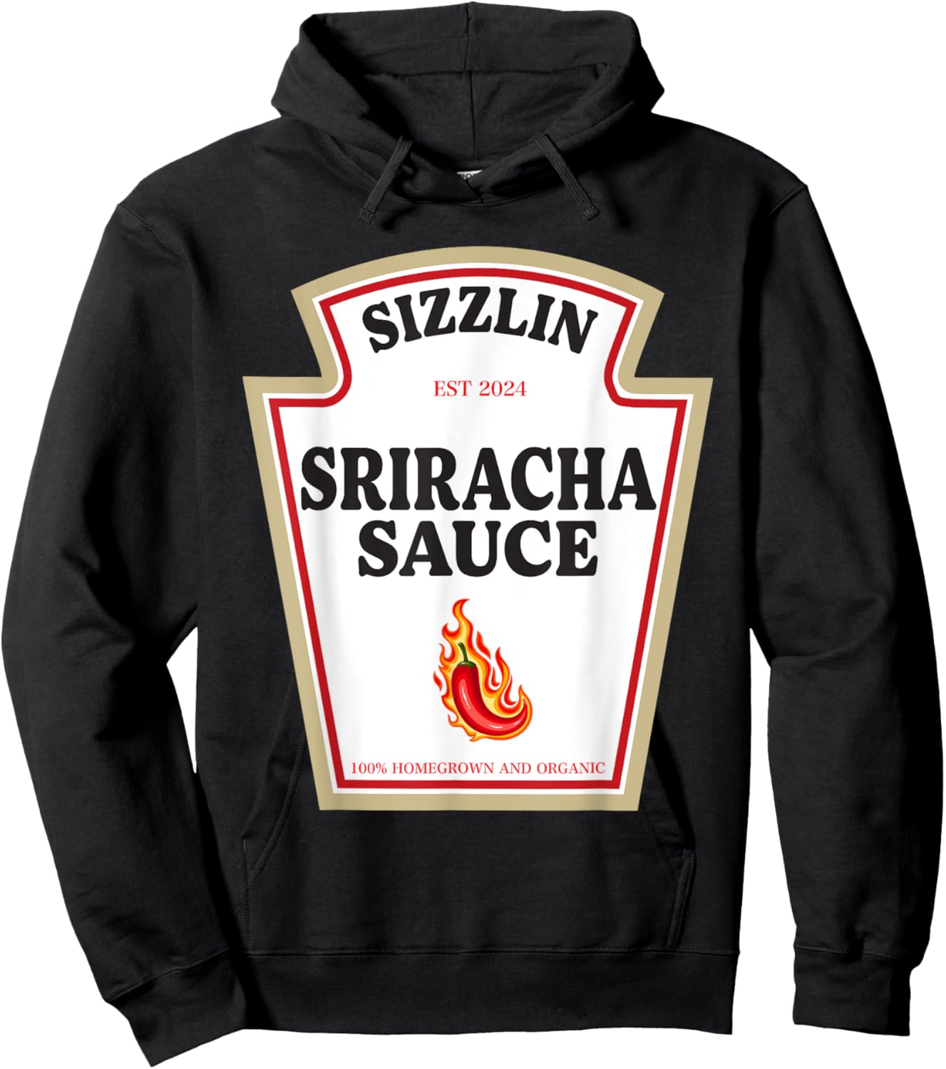 Sizzlin Sriracha Sauce Spice Lovers Condiment Costume Hoodie - Hoodie | Black