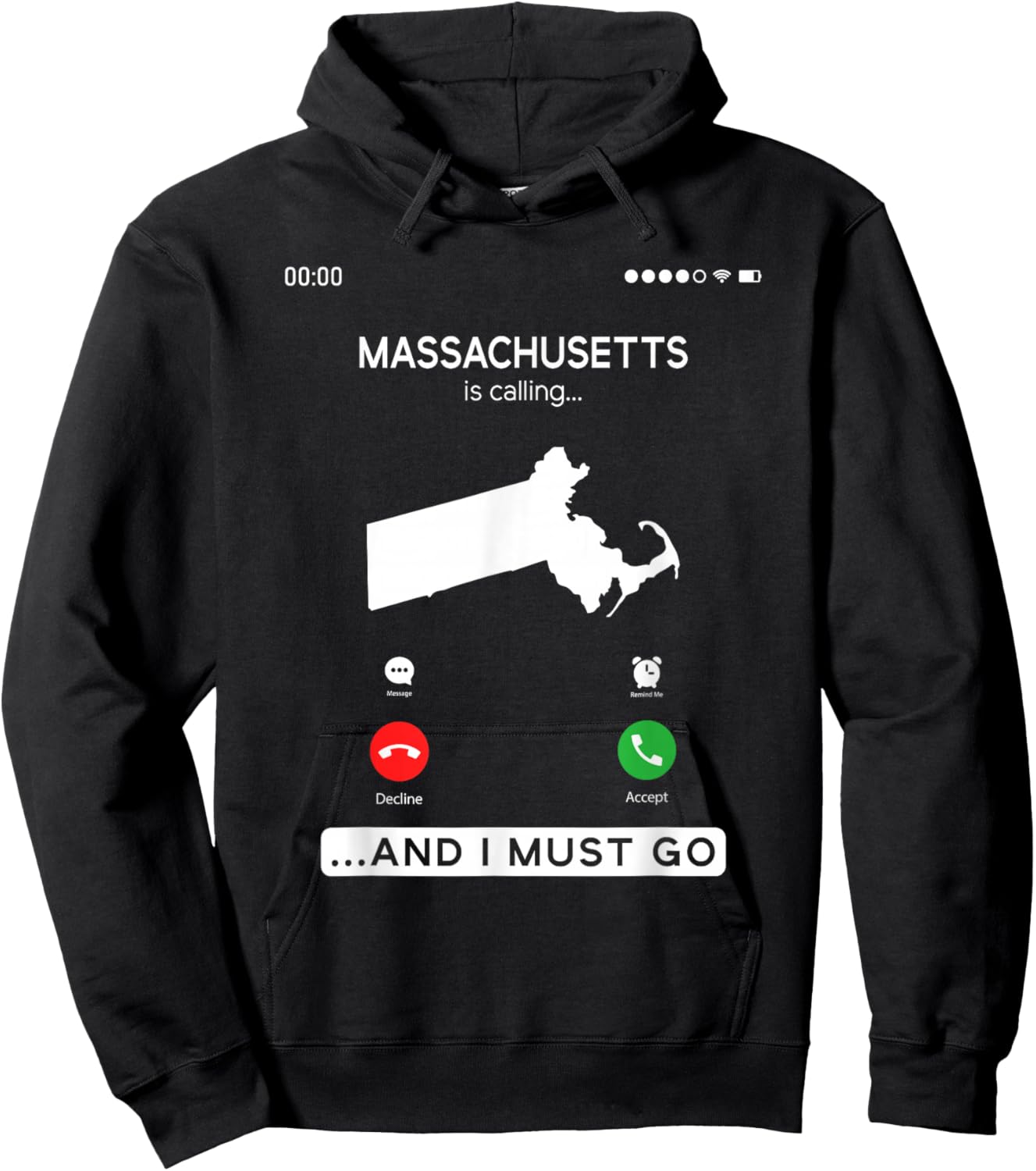 Massachusetts Is Calling And I Must Go Hoodie - Hoodie | Black