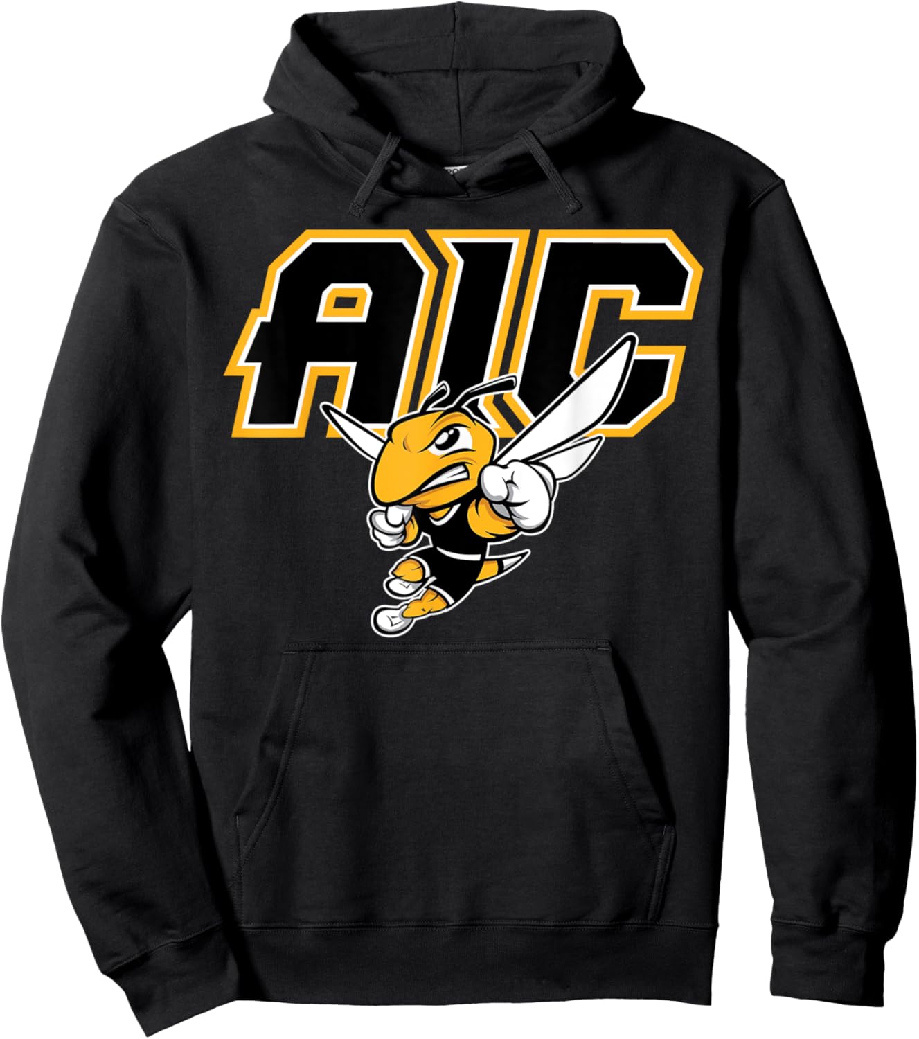 American International College AIC Vintage Sports Design Hoodie - Hoodie | Black