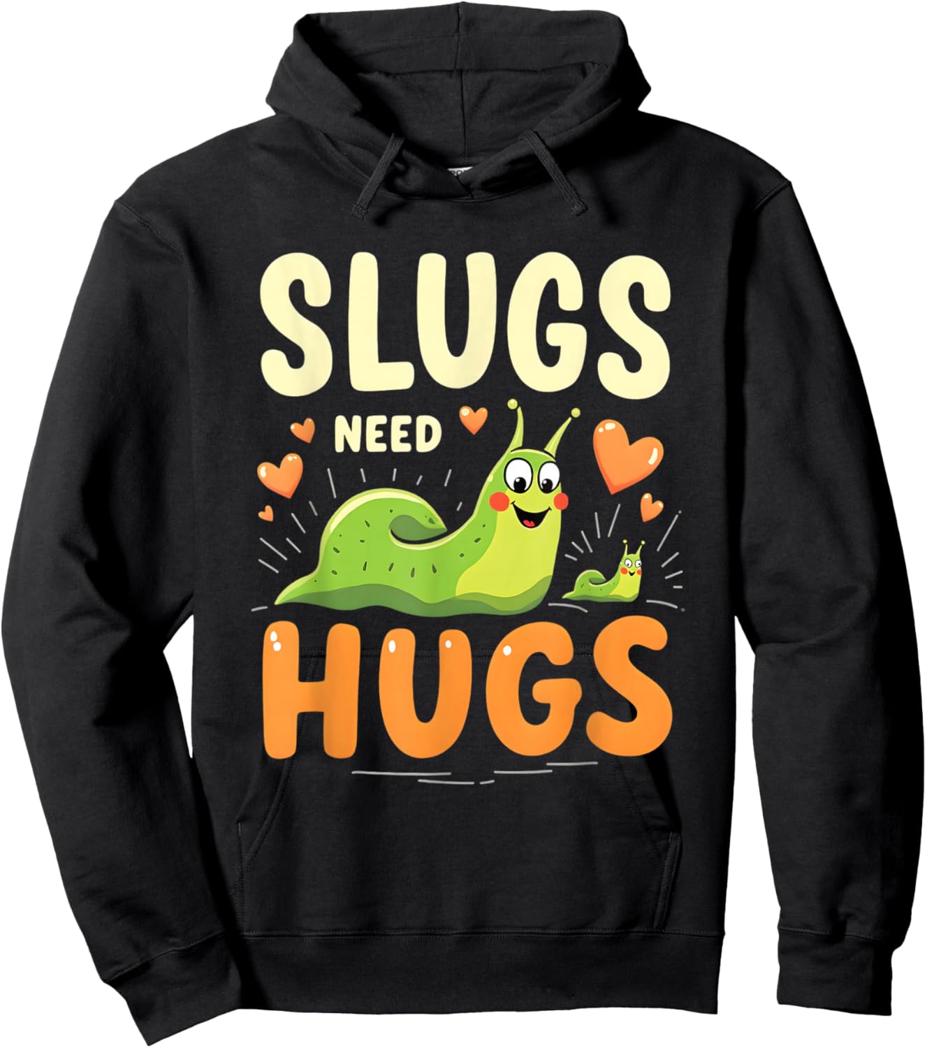 Slugs Need Hugs Cute Slug Art Hoodie - Hoodie | Black