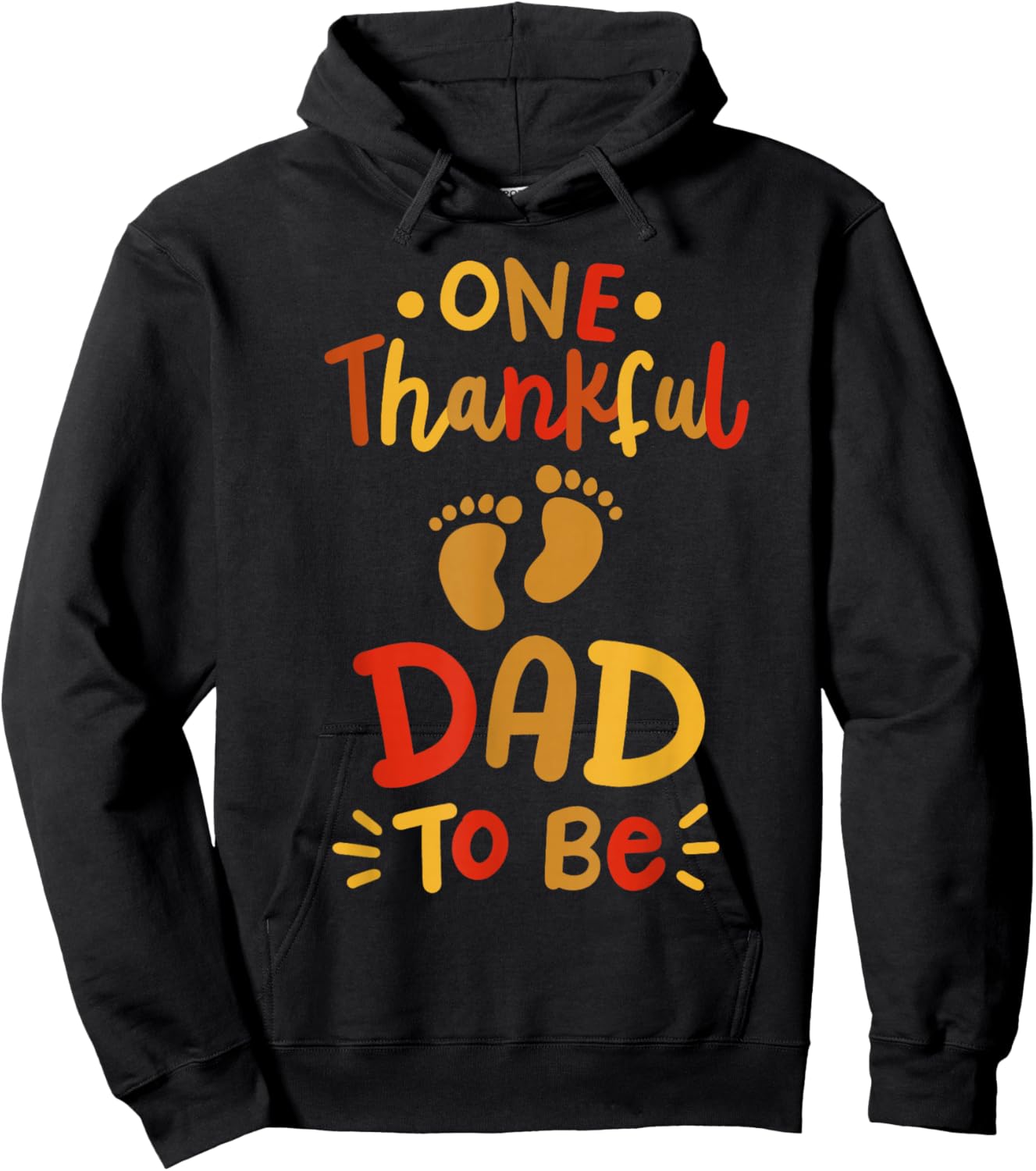 Thanksgiving Pregnancy Announcement Thankful Dad Family Hoodie - Hoodie | Black