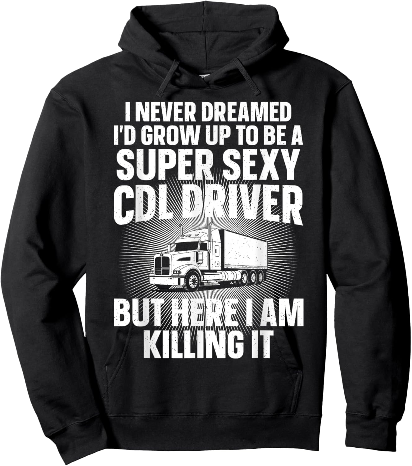 Cool CDL Driver Art Women Trucking CDL Truck Driver Hoodie - Hoodie | Black