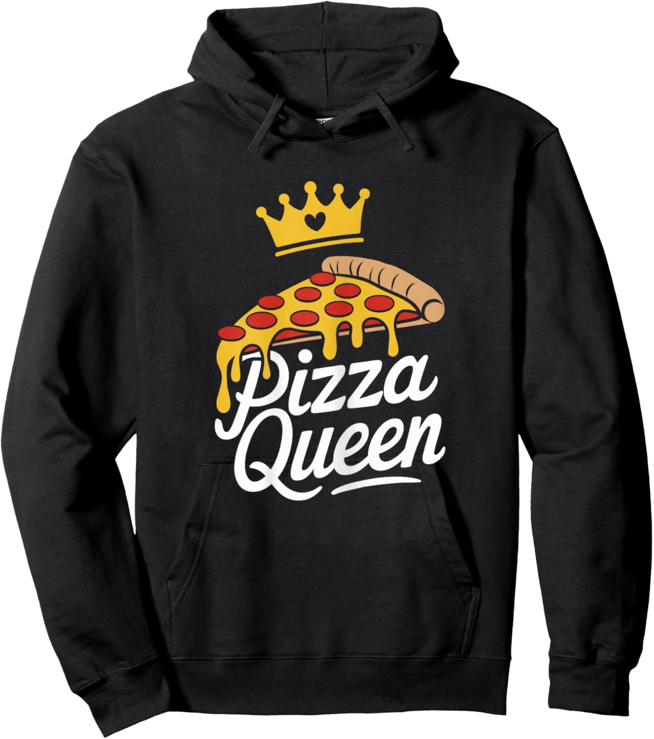 Pizza Queen Girl Loves Pizza Funny Pizza Lover Hoodie - Hoodie | Black