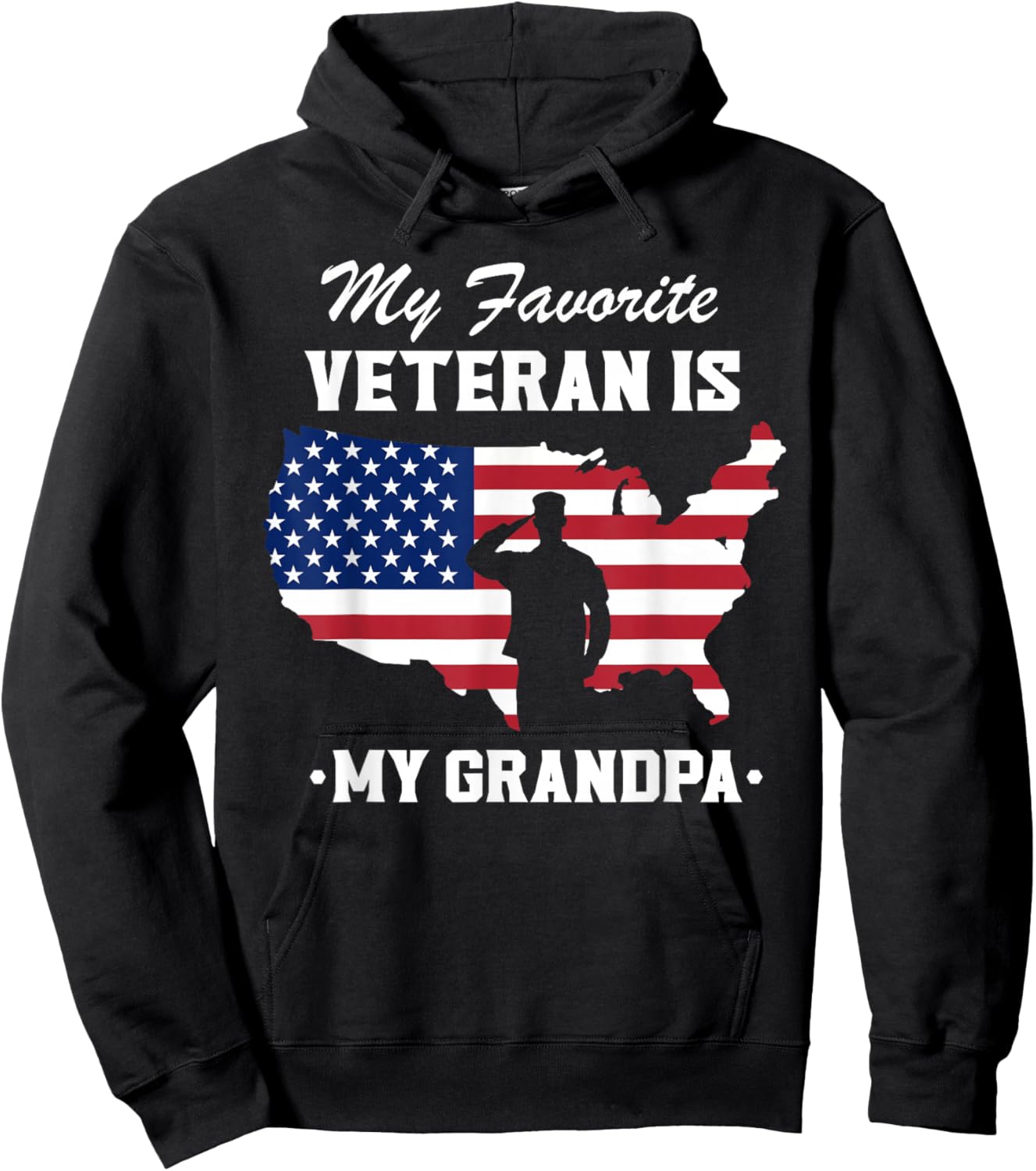 Veterans Day 2024 Military My Favorite Veteran Is My Grandpa Hoodie - Hoodie | Black