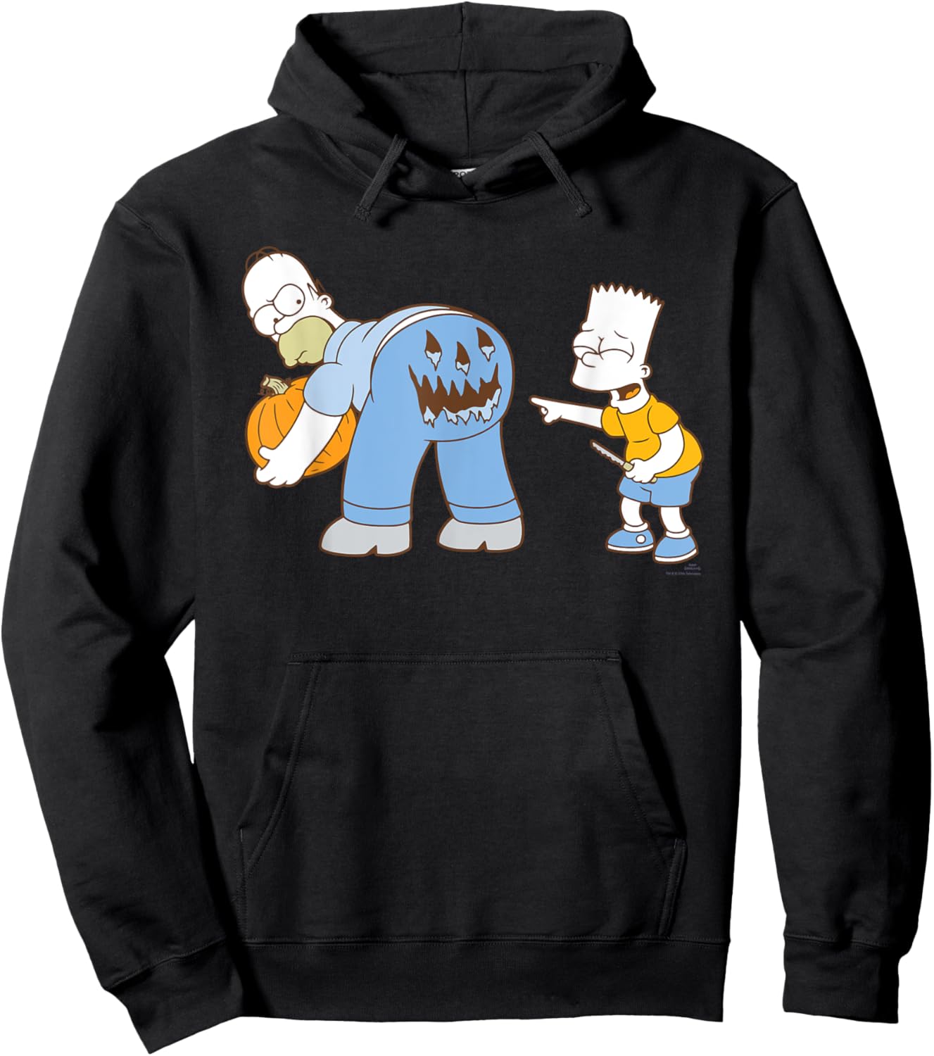 The Simpsons Halloween Bart and Homer Jack-O’-Lantern Butt Hoodie - Hoodie | Black