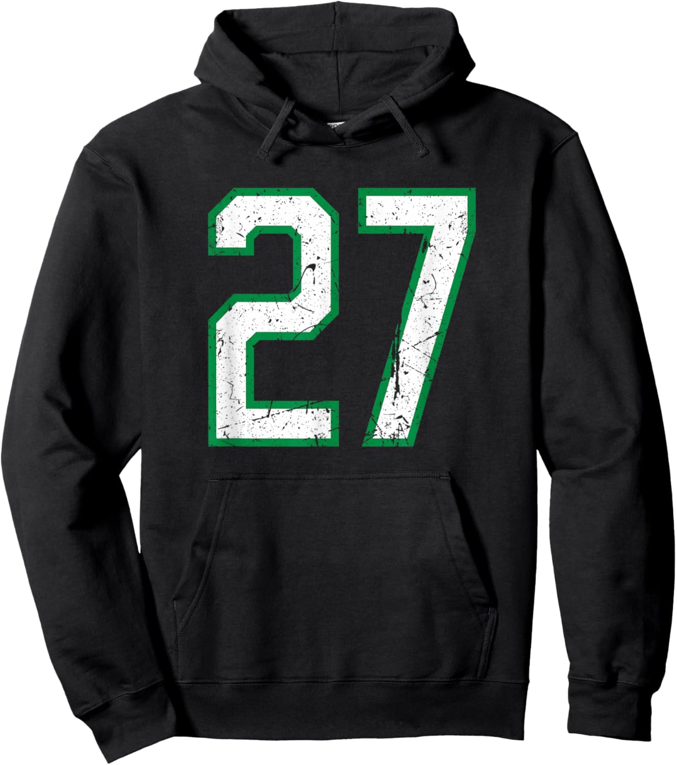 Vintage Sports Number #27 Hoodie - Hoodie | Black