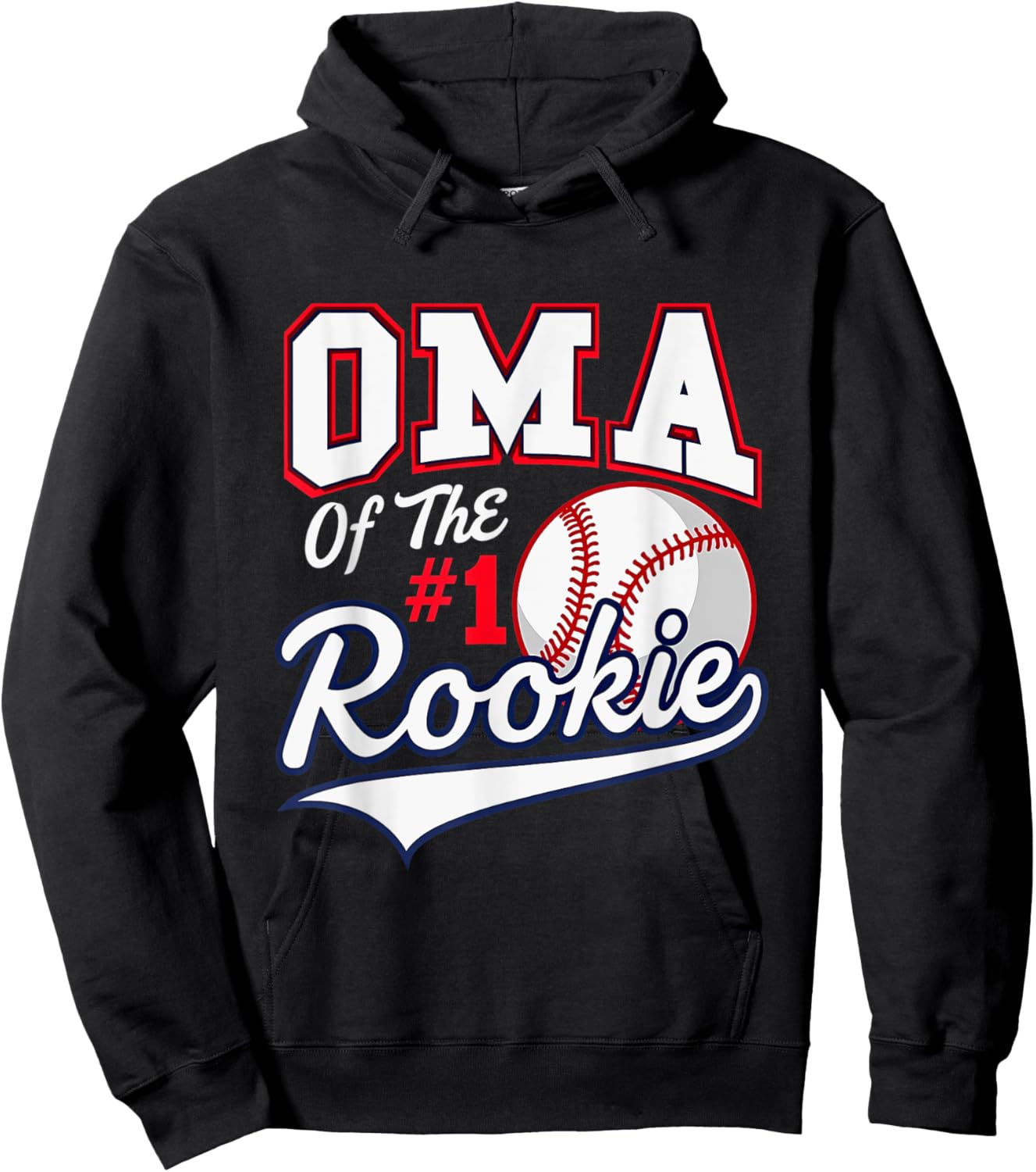 Retro Grandma Oma Of The Number 1 Rookie Baseball Hoodie - Hoodie | Black