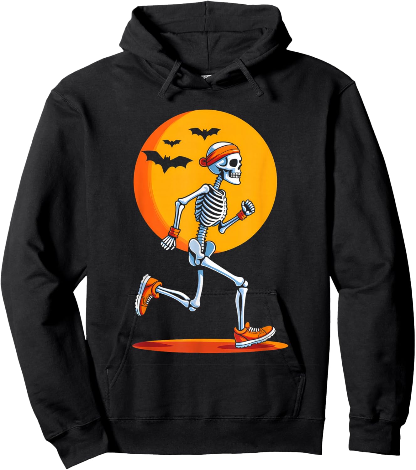 Running Skeleton Funny Halloween Costume Hoodie - Hoodie | Black