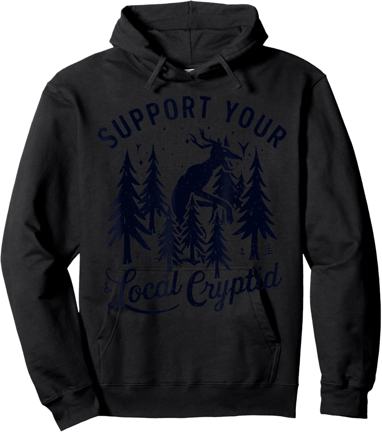 Official Cryptid Research Team Wendigo Hunting Creatures Hoodie - Hoodie | Black