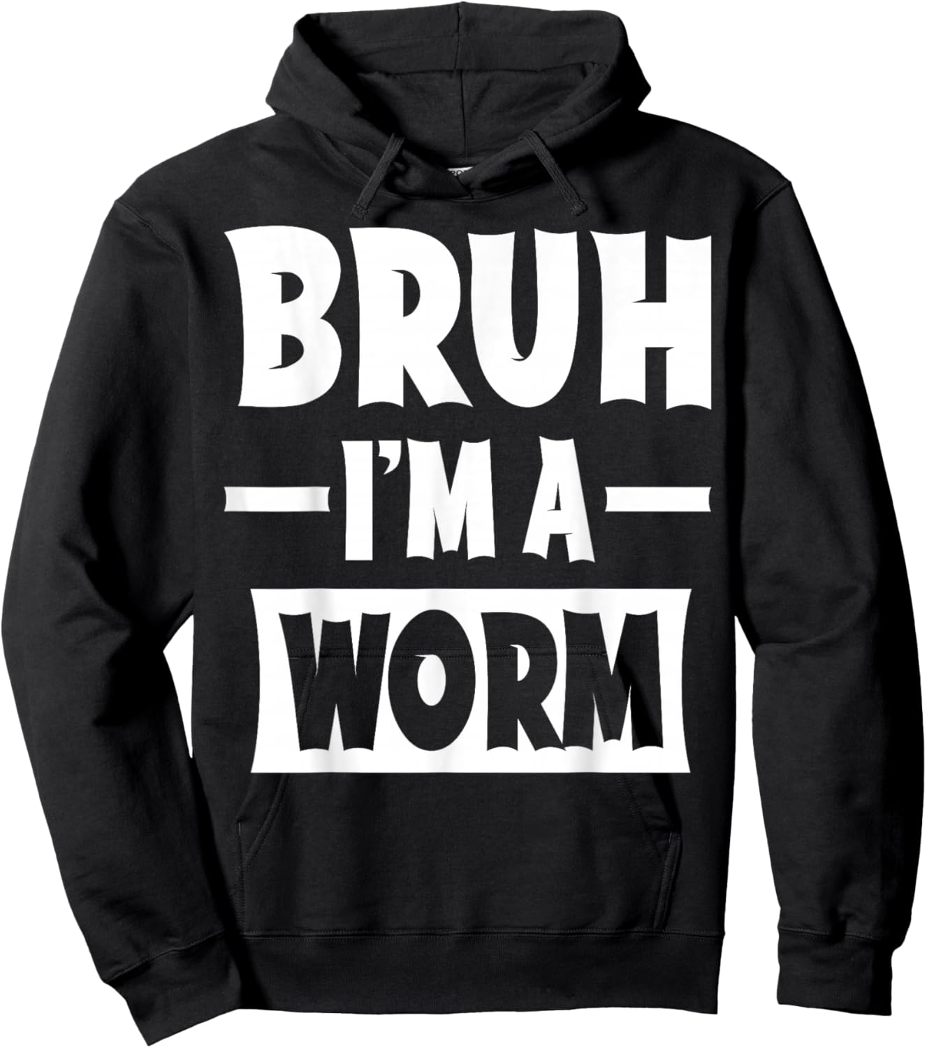 Bruh I'm A Worm Funny Lazy Halloween Costume Party Hoodie - Hoodie | Black