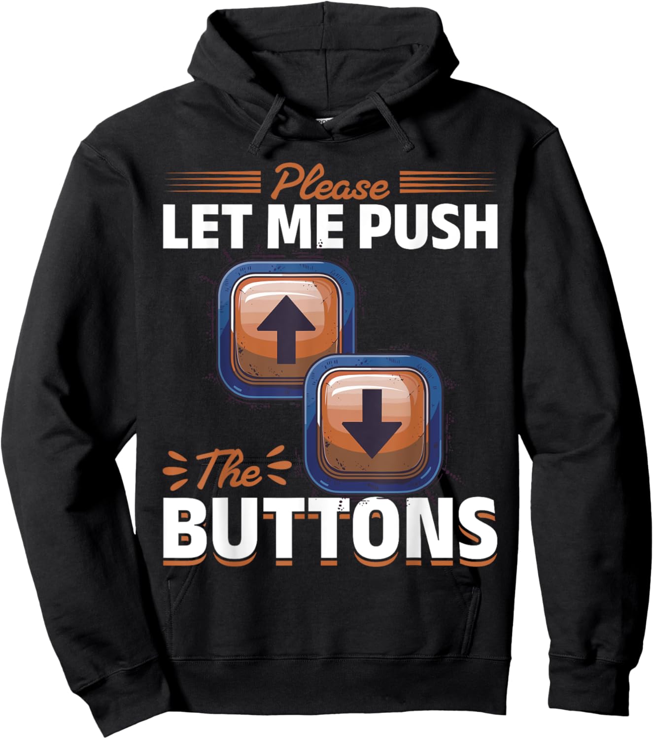 Elevator toddler & kids Please let me Push the Button Hoodie - Hoodie | Black