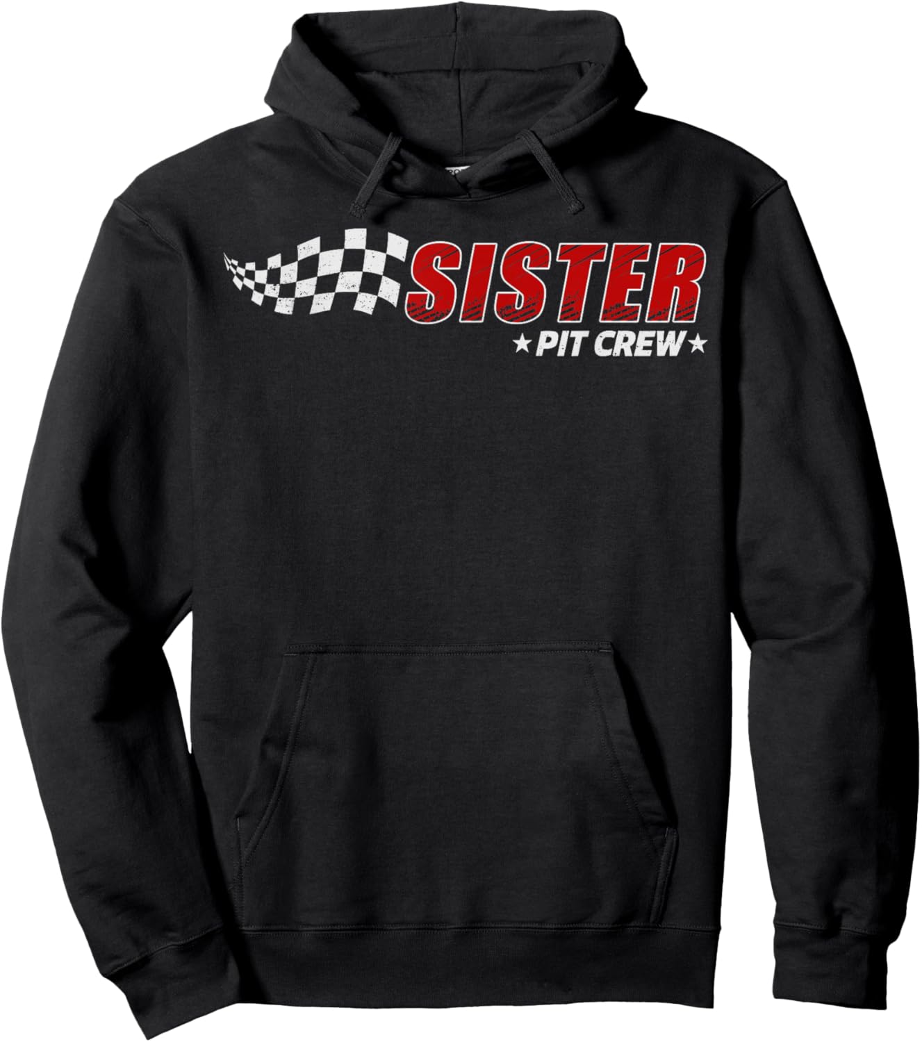 Sister Pit Crew Race Car Birthday Family Matching Pit Crew Hoodie - Hoodie | Black