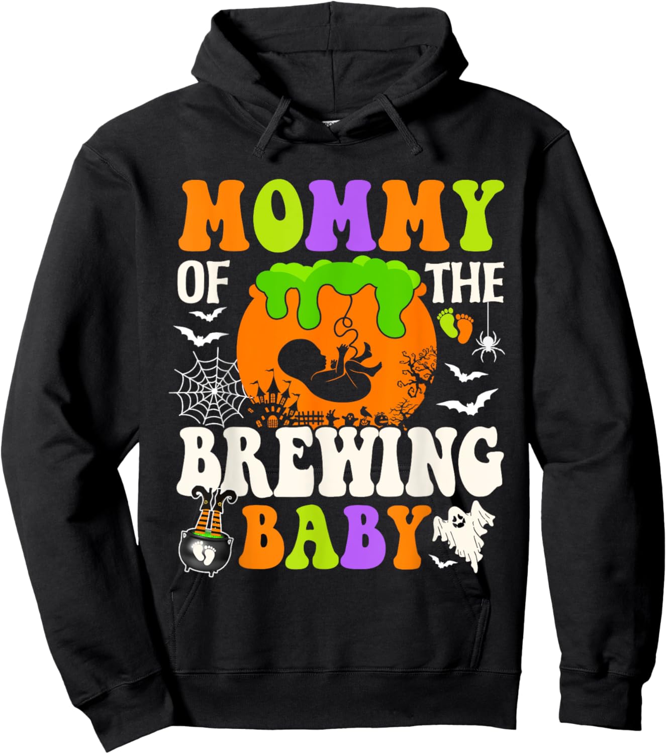 Mommy Of The Brewing Baby Halloween Pregnancy Baby Shower Hoodie - Hoodie | Black