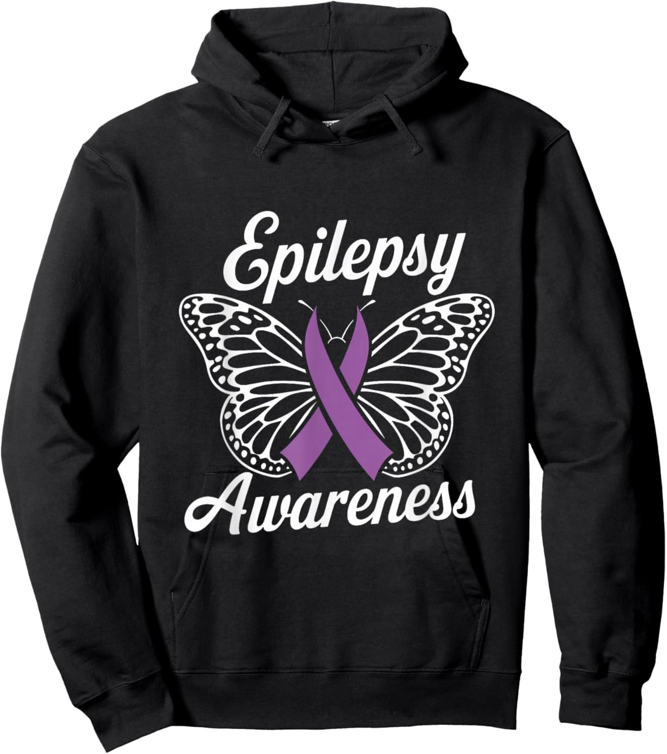 Epilepsy Awareness Month Purple Ribbon Advocate Epileptic Hoodie - Hoodie | Black
