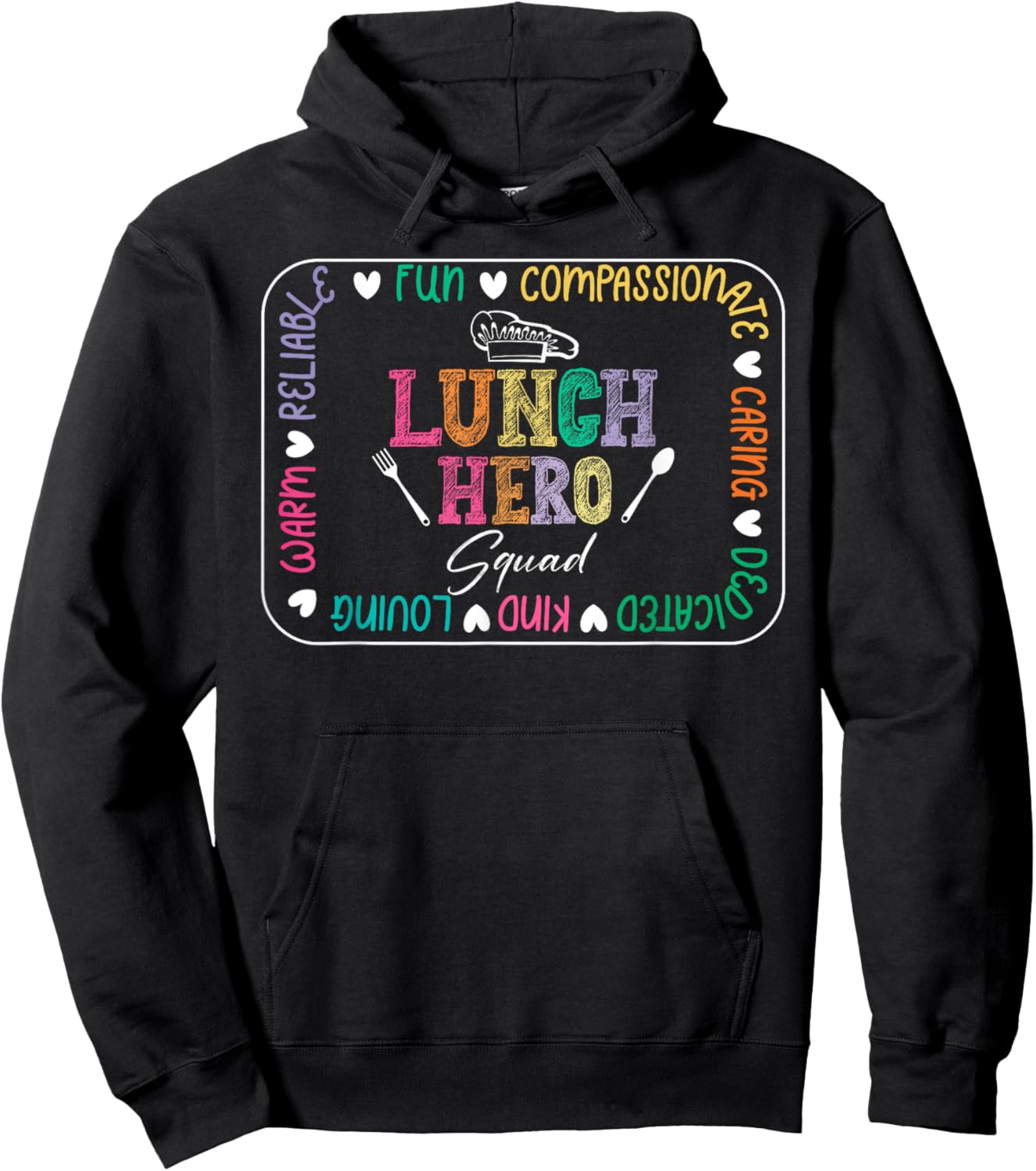 Cute Lunch Hero Squad Funny School Cafeteria Worker Cooking Hoodie - Hoodie | Black