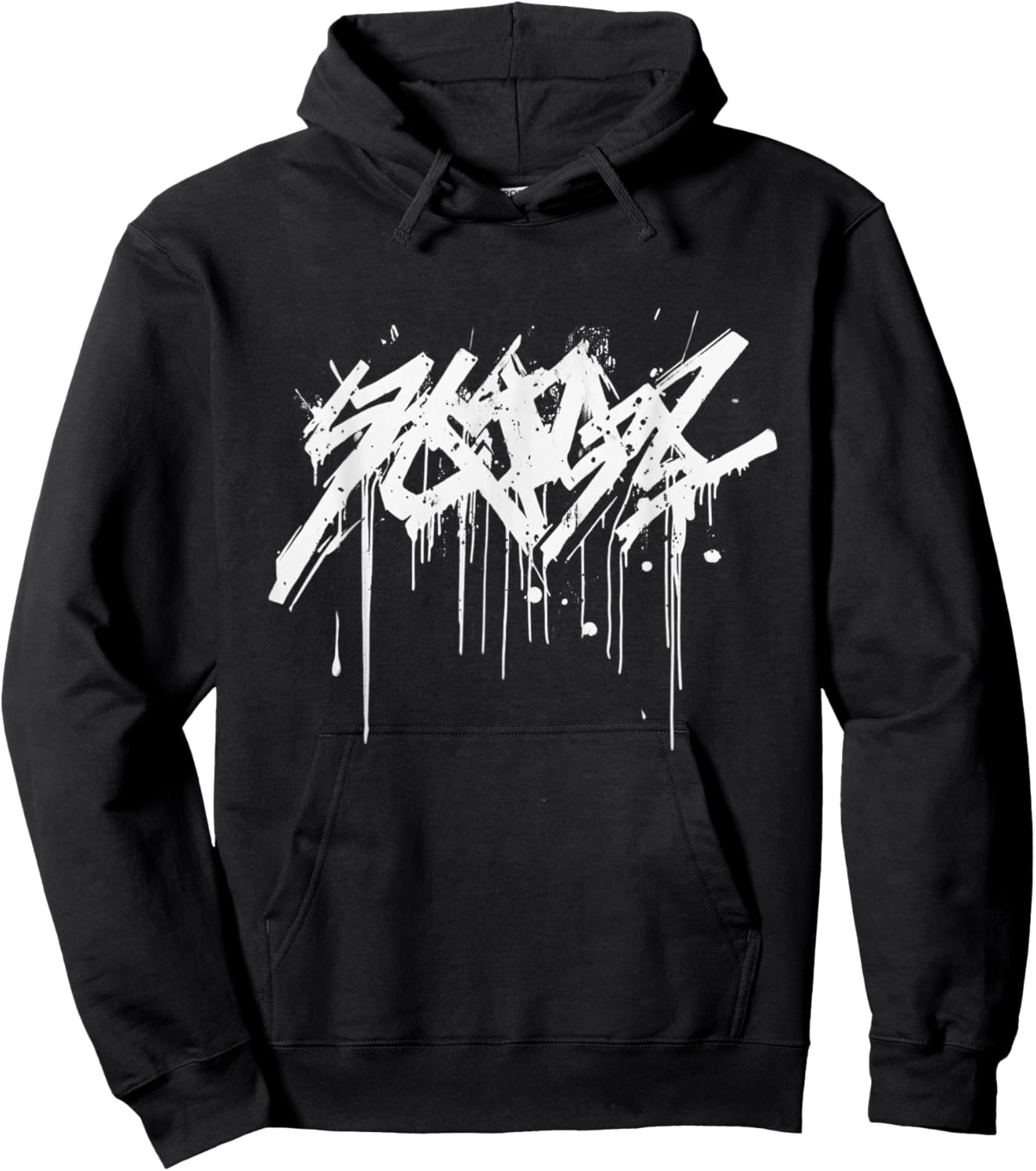 White Spray Paint Graffiti Graphic - Abstract Graffiti Hoodie - Hoodie | Black