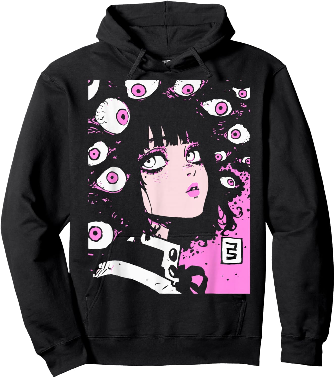 Horror Anime Manga | Japan Japanese Creepy Kawaii Goth Hoodie - Hoodie | Black