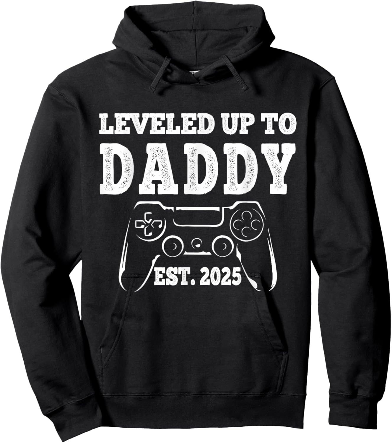 Leveled Up To Daddy 2025 Dad Pregnancy Announcement Hoodie - Hoodie | Black